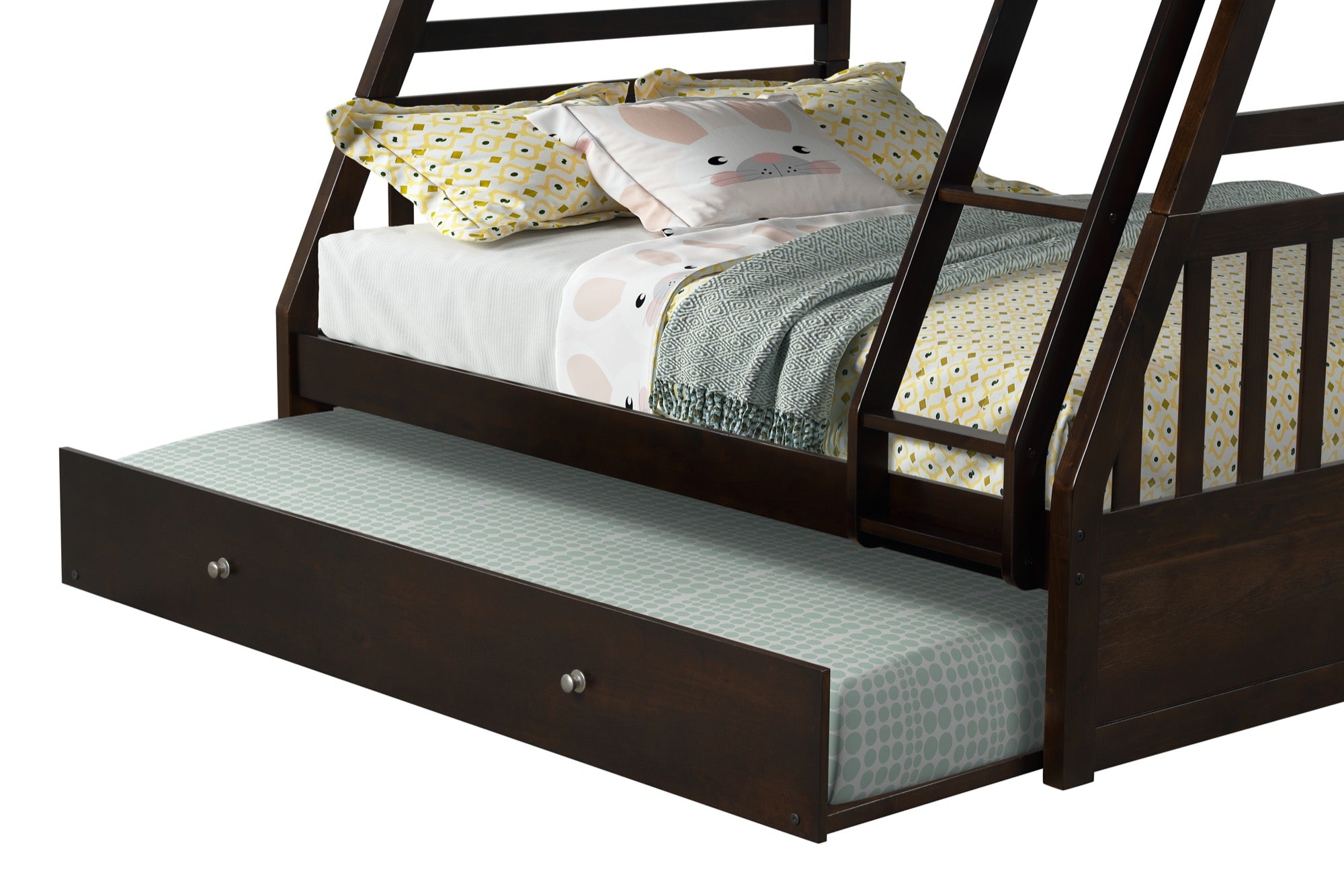 Lisbon Twin over Full Bunk Bed with Mattress Trundle - Adams Furniture