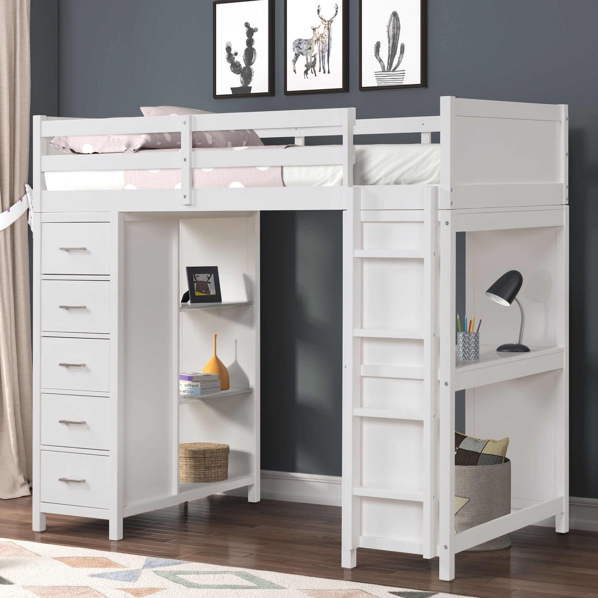 Paris Twin Loft Bed - Adams Furniture