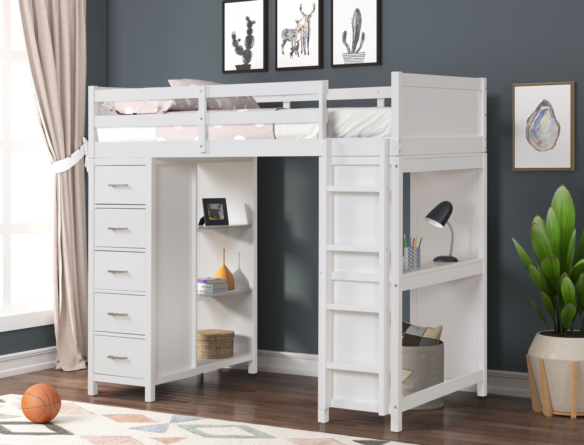 Paris Twin Loft Bed - Adams Furniture