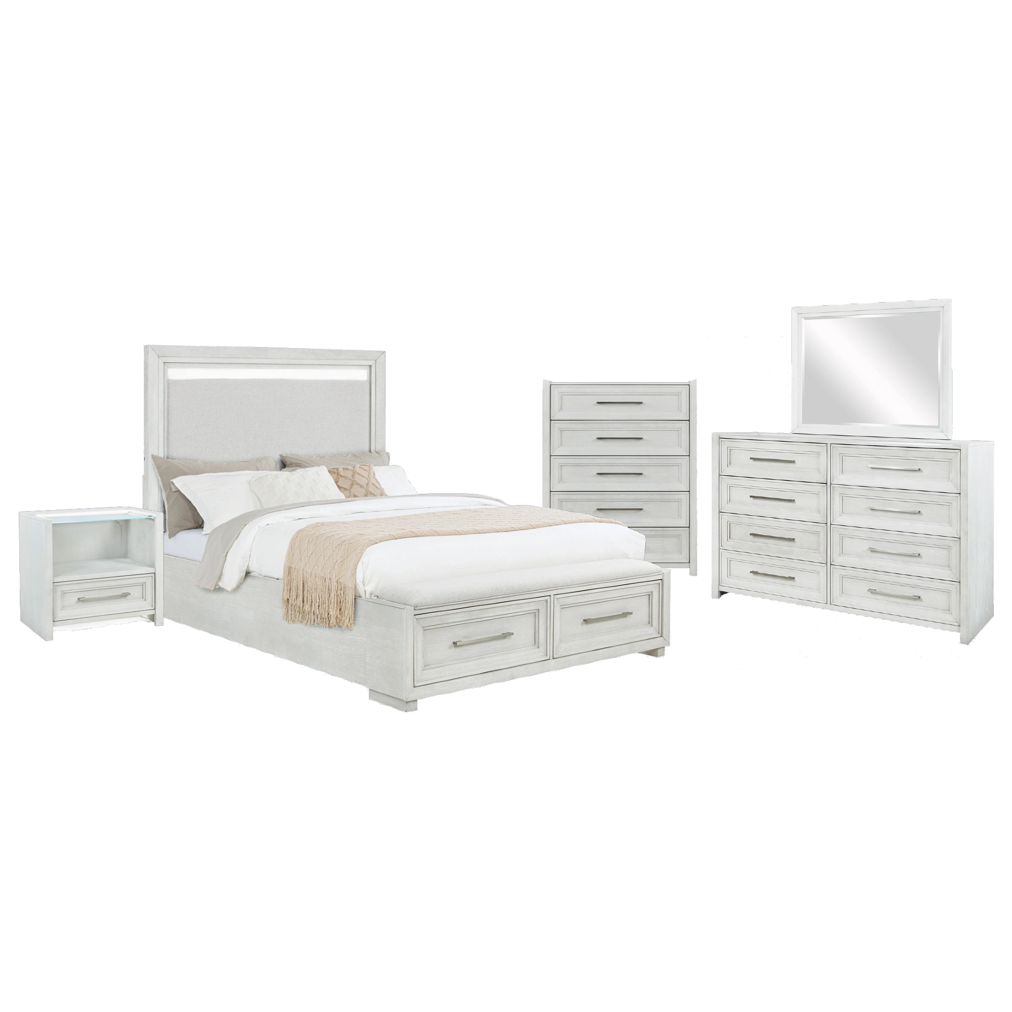 Ella King 5 Piece Bedroom Set - Adams Furniture