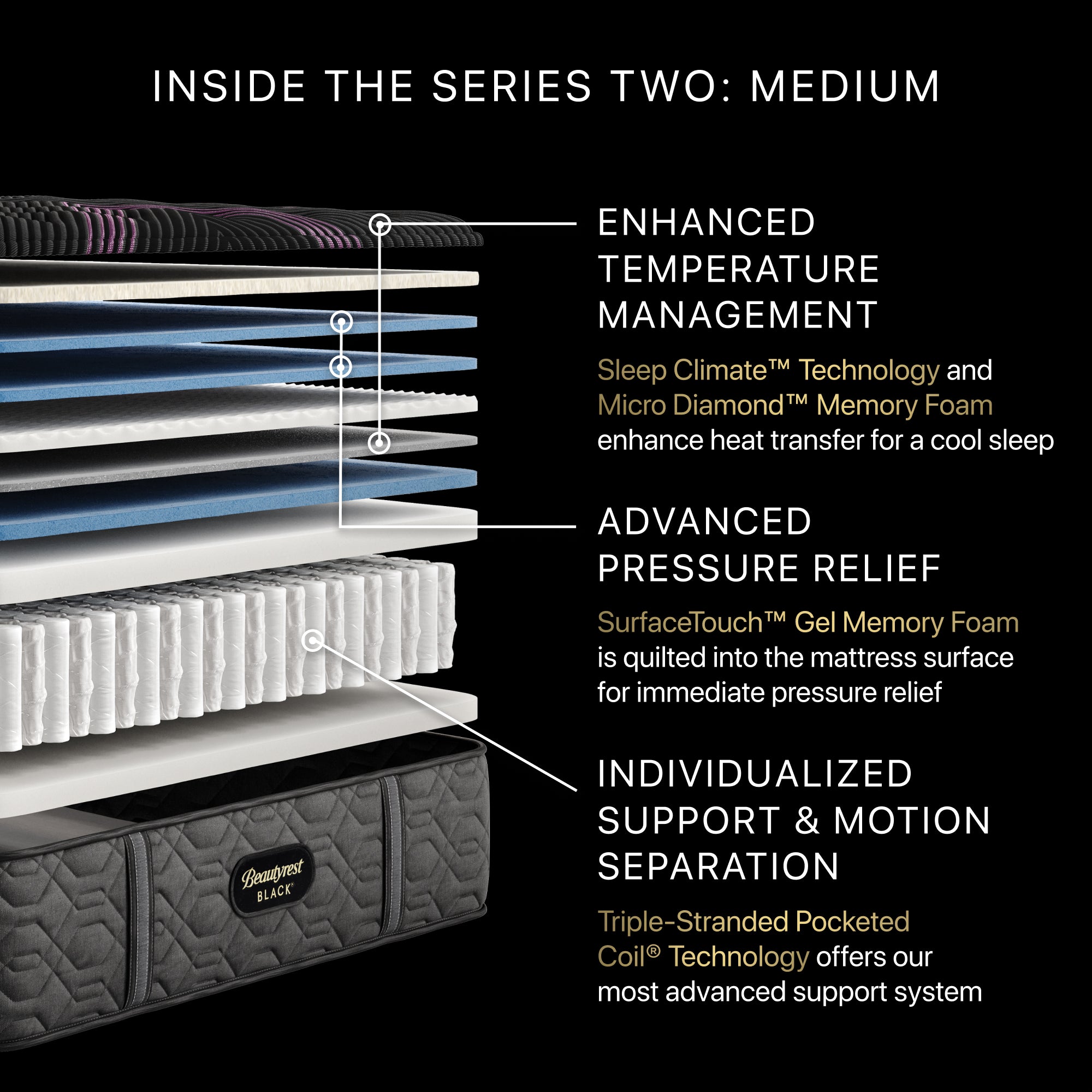 Beautyrest Black Series Two Medium Firm King Mattress - Adams Furniture