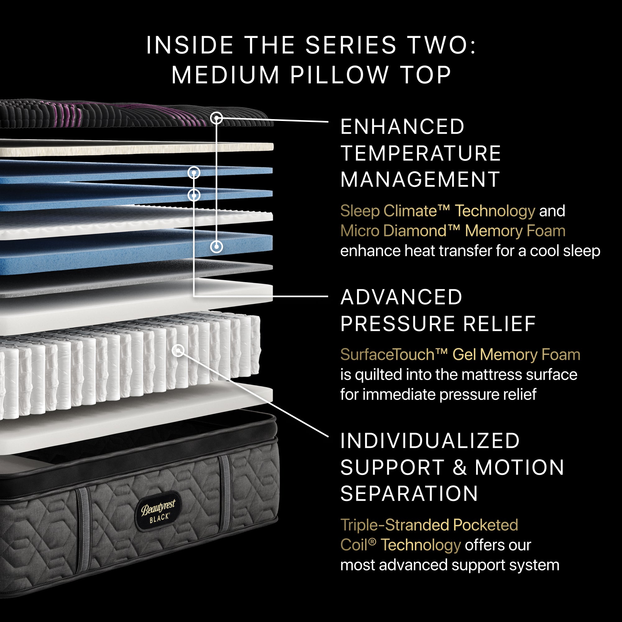 Beautyrest Black Series Two Medium Pillow Top King Mattress