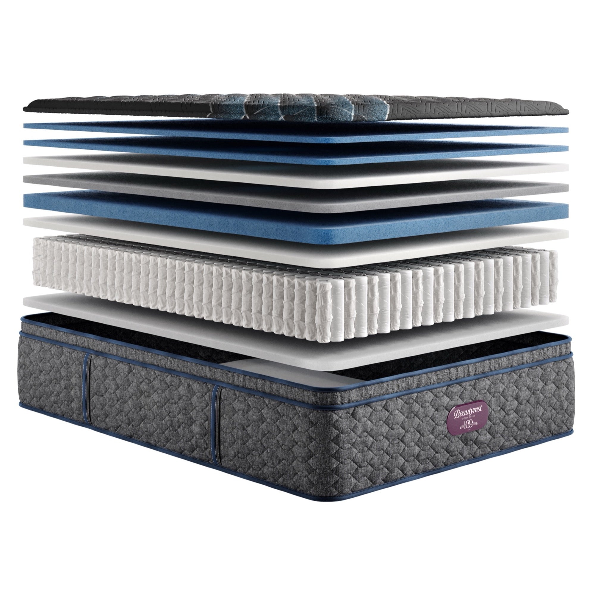 Beautyrest World Class Level 4 Firm Pillow Top King Mattress - Adams Furniture