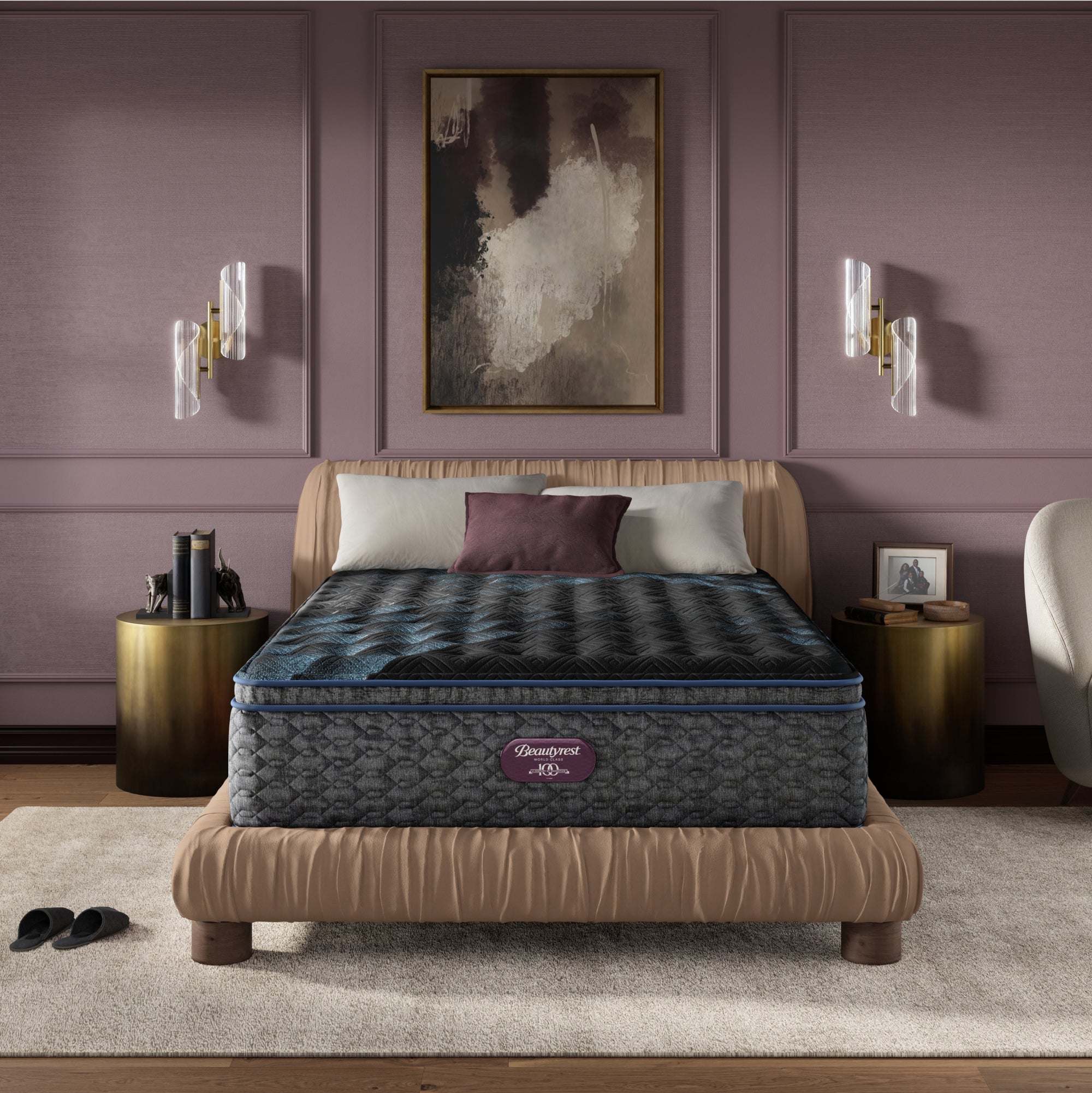 Beautyrest World Class Level 4 Firm Pillow Top King Mattress - Adams Furniture