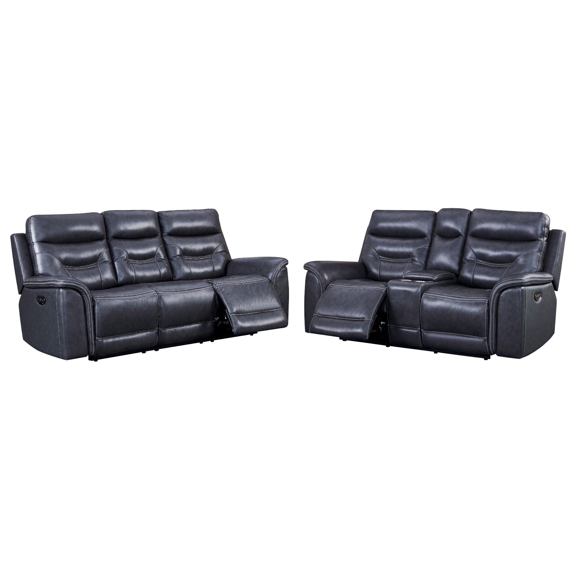 Bullard Power Reclining Leather Living Room Set - Adams Furniture