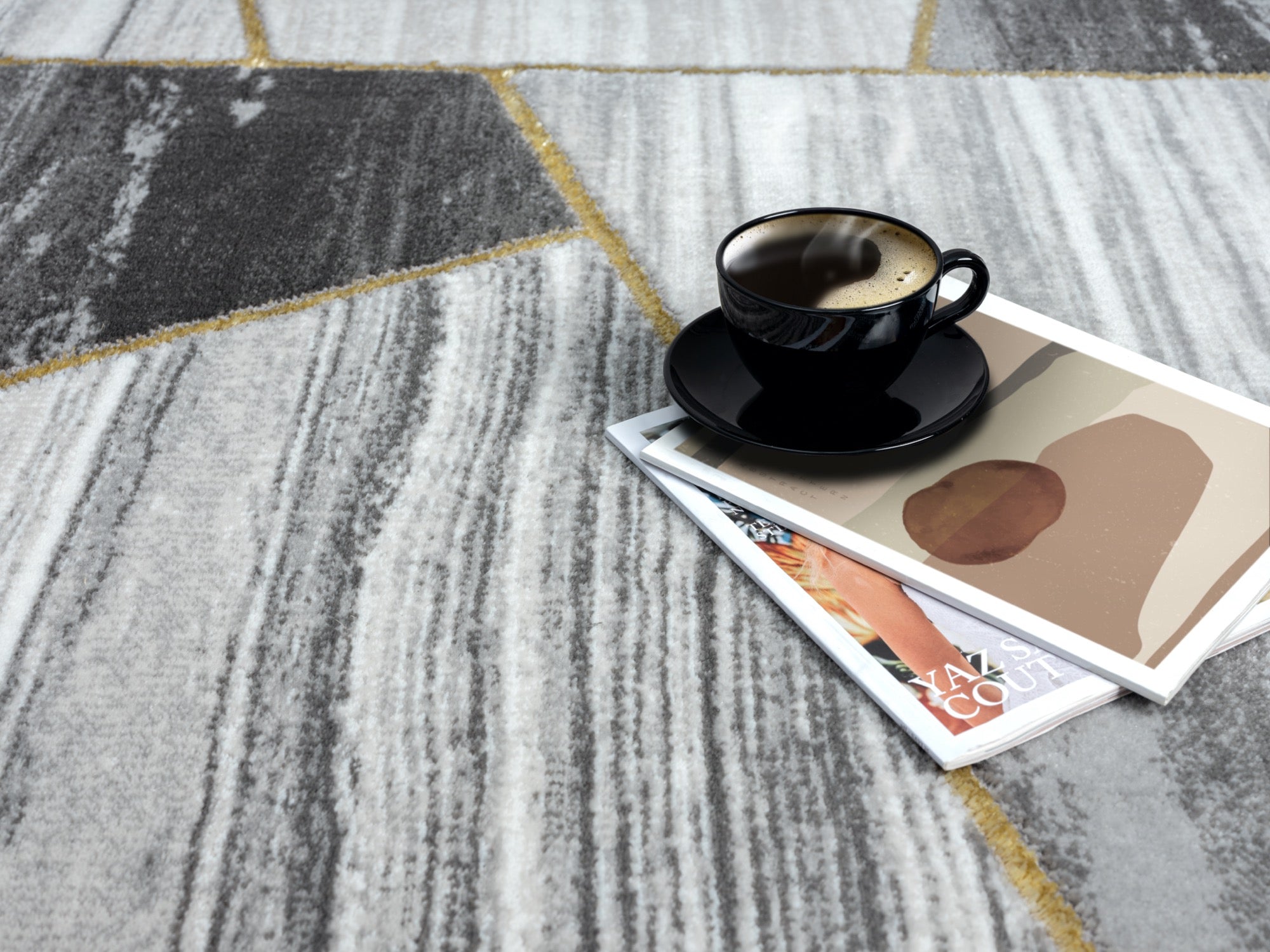 Brooklyn Grey, White and Gold Runner - Adams Furniture