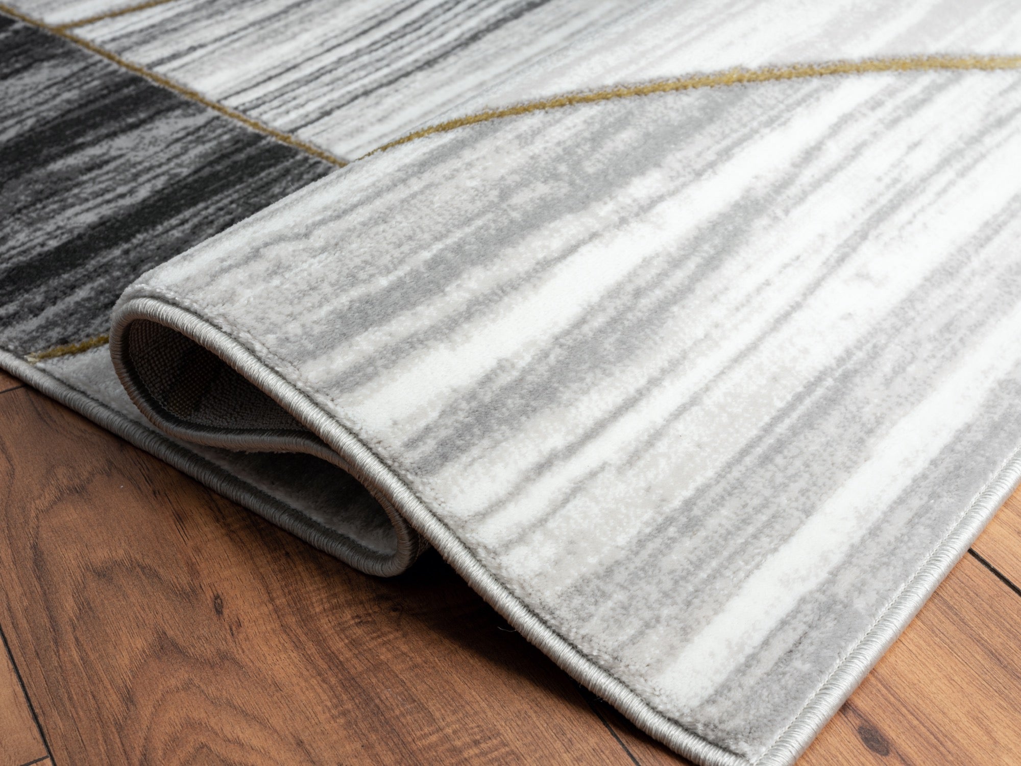 Brooklyn Grey, White and Gold Runner - Adams Furniture