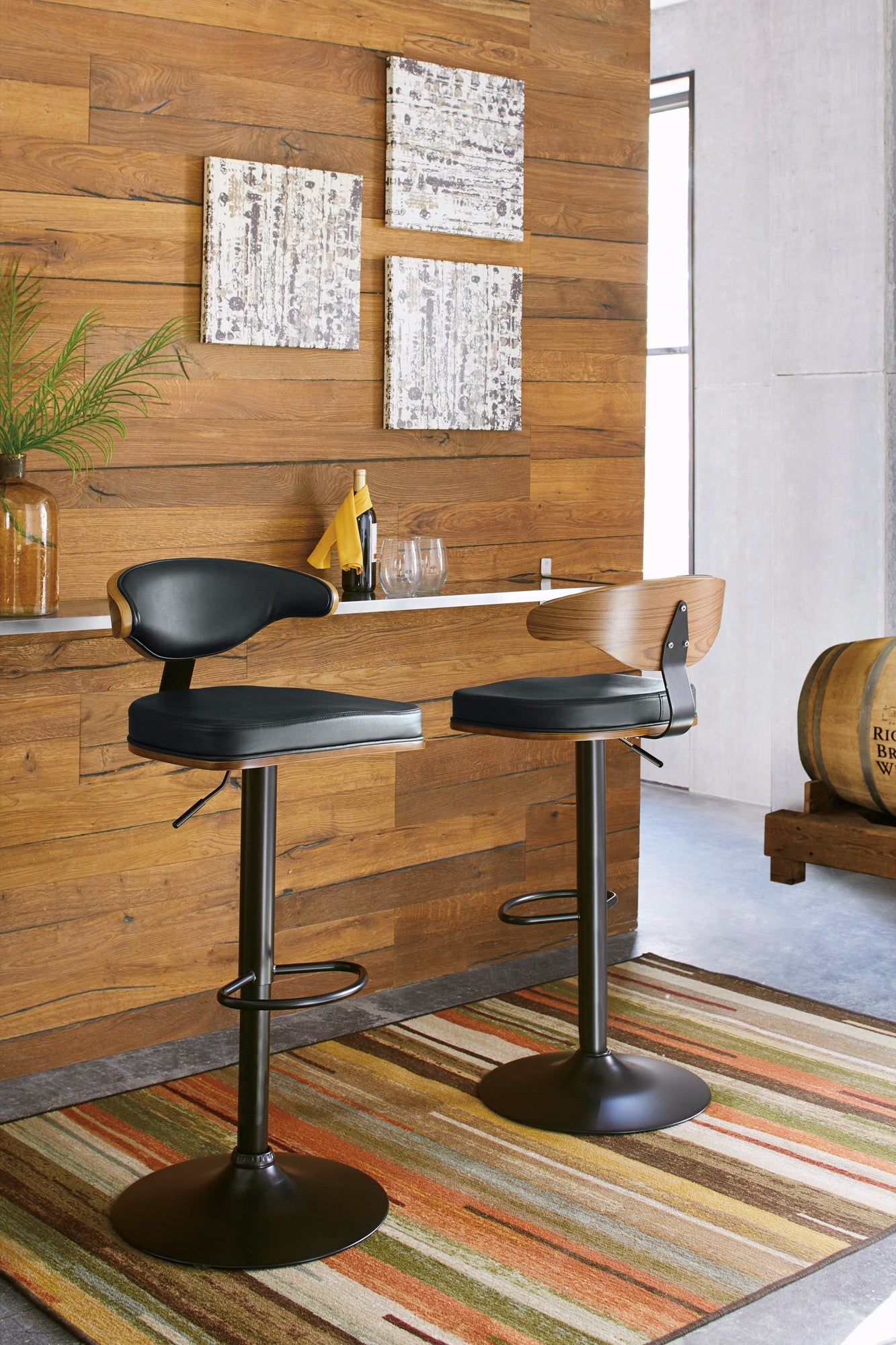 Tall Upholstered Swivel Barstool - Adams Furniture