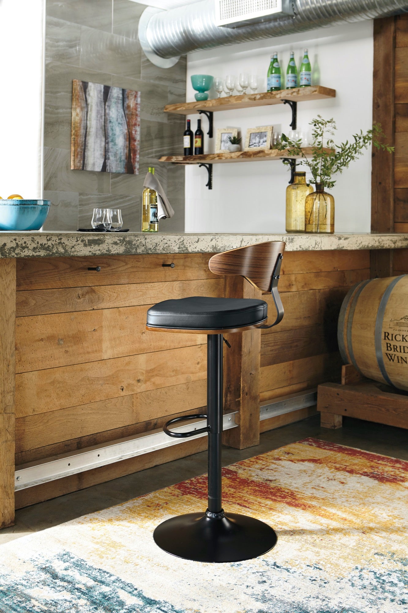 Tall Upholstered Swivel Barstool - Adams Furniture