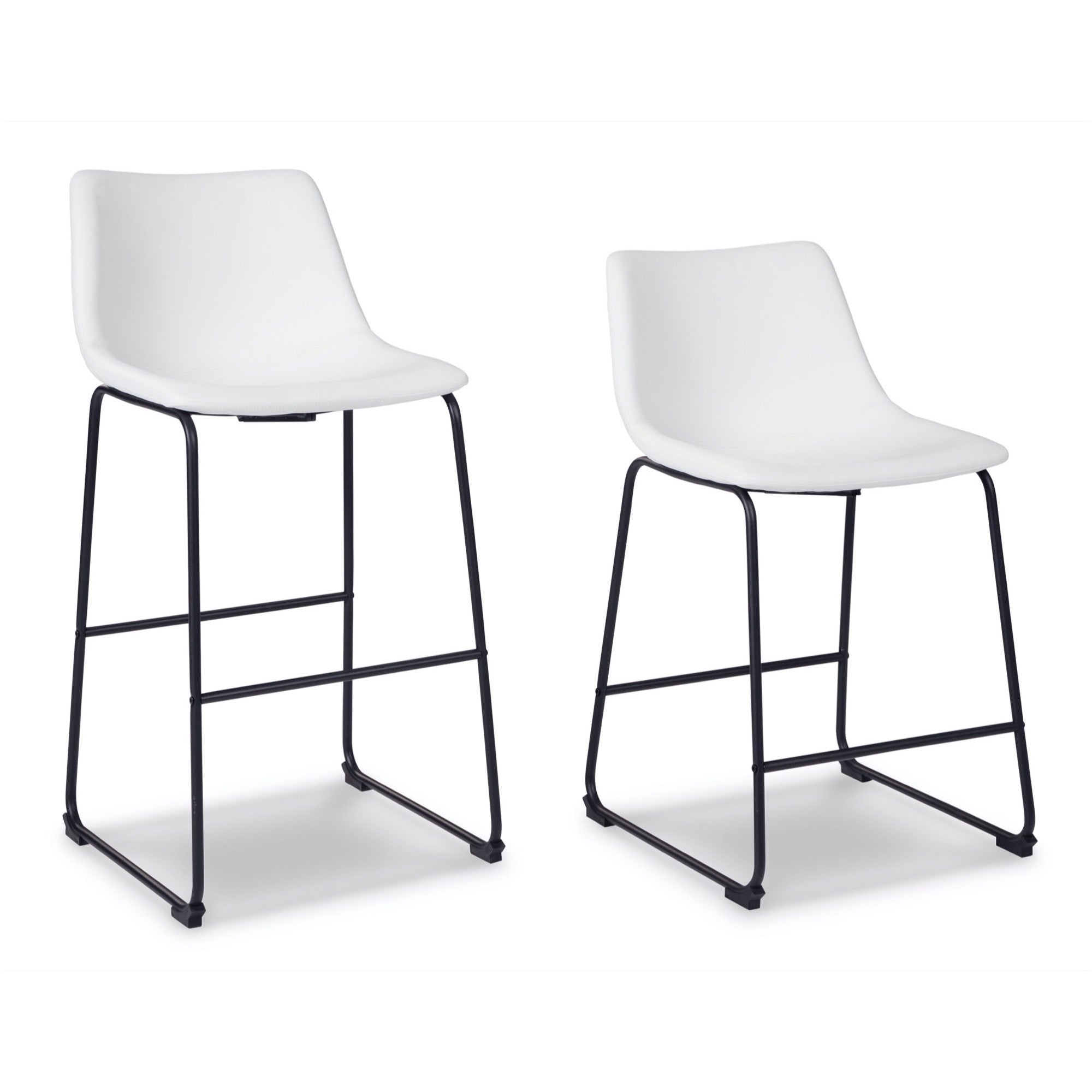 White Upholstered Barstool (Set of 2) - Adams Furniture