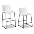 White Upholstered Barstool (Set of 2) - Adams Furniture