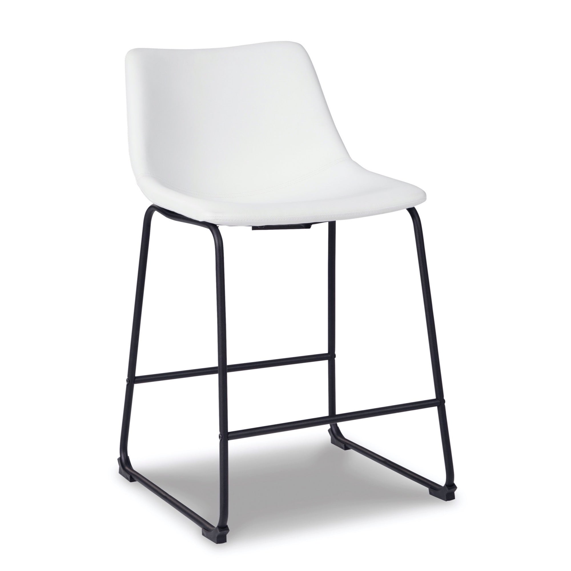 White Upholstered Barstool (Set of 2) - Adams Furniture