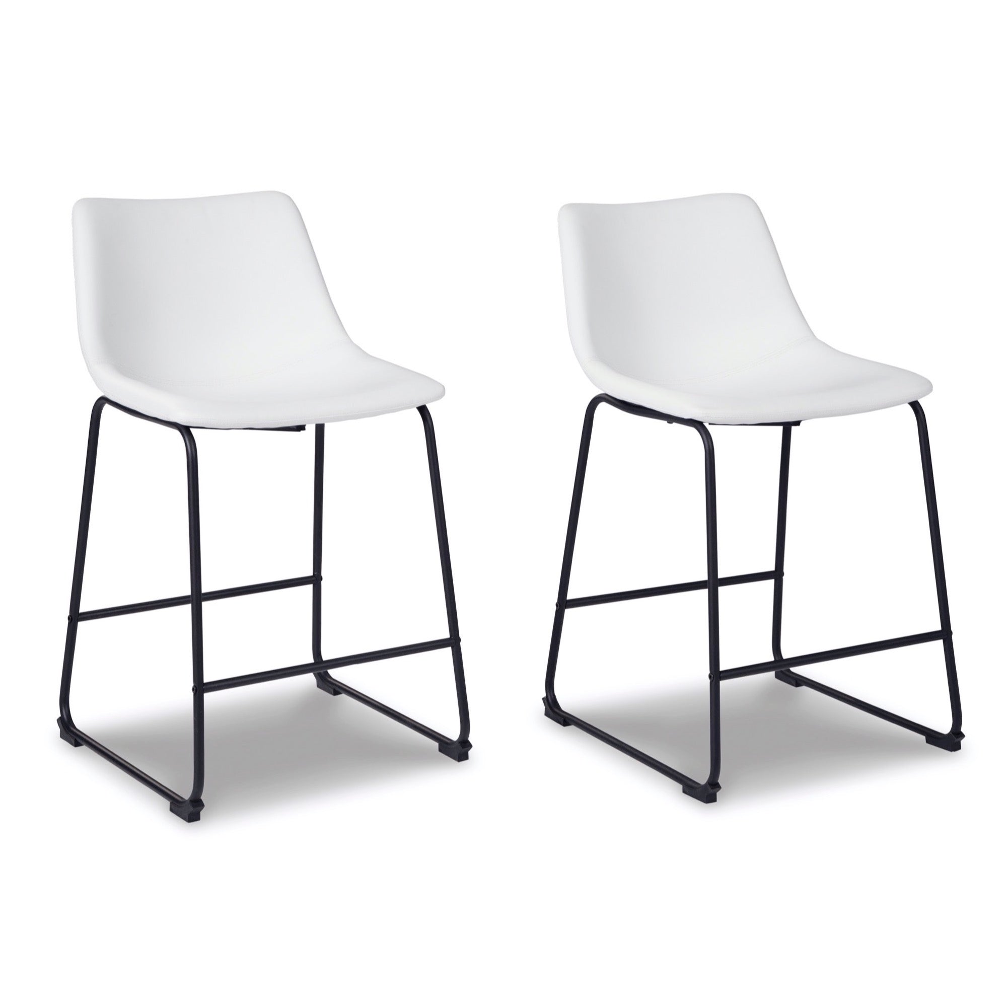White Upholstered Barstool (Set of 2) - Adams Furniture