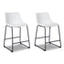 White Upholstered Barstool (Set of 2) - Adams Furniture