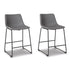 Grey Upholstered Barstool (Set of 2) - Adams Furniture