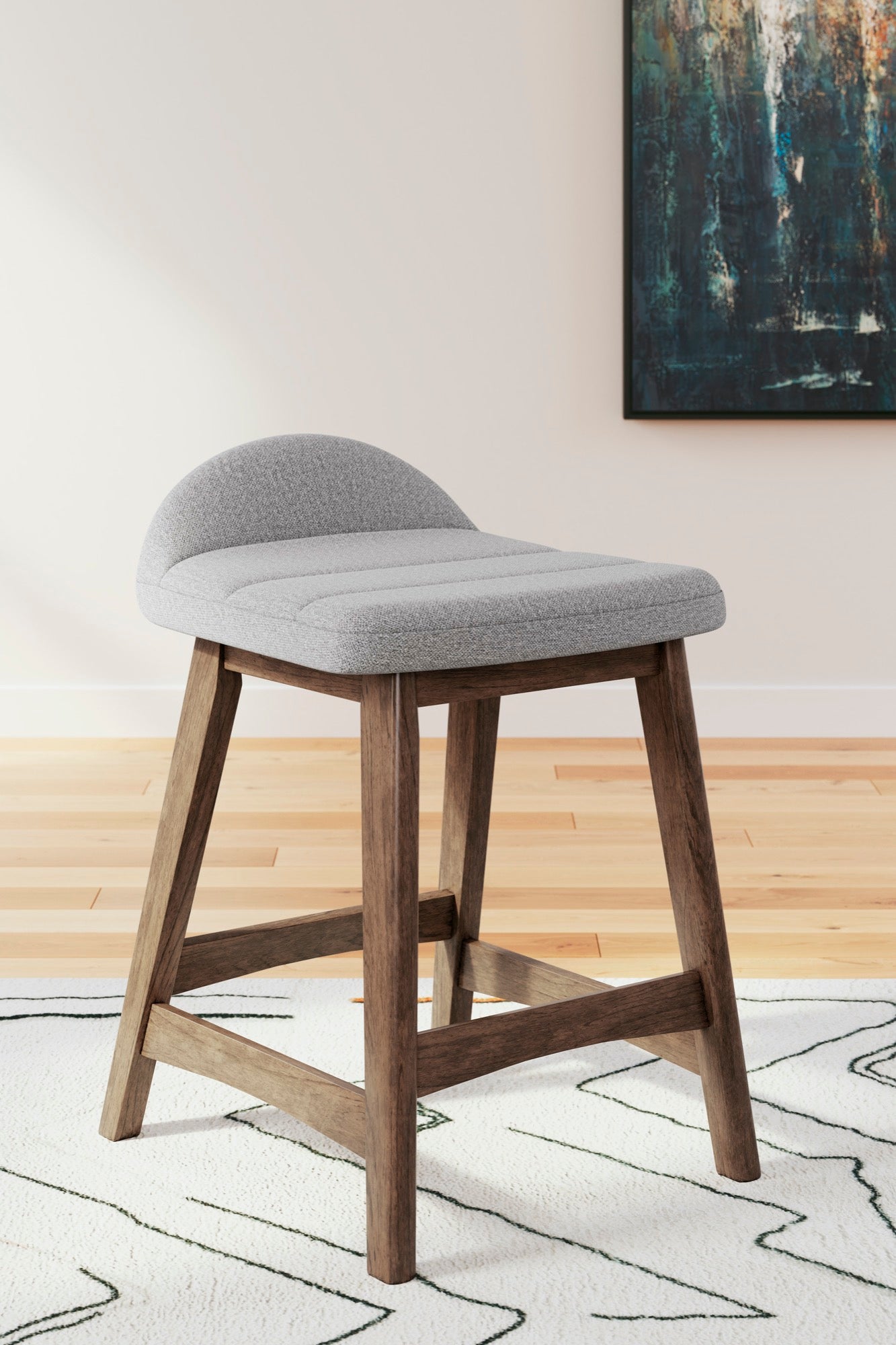Lyncott Grey Counter Height Bar Stool (Set of 2) - Adams Furniture