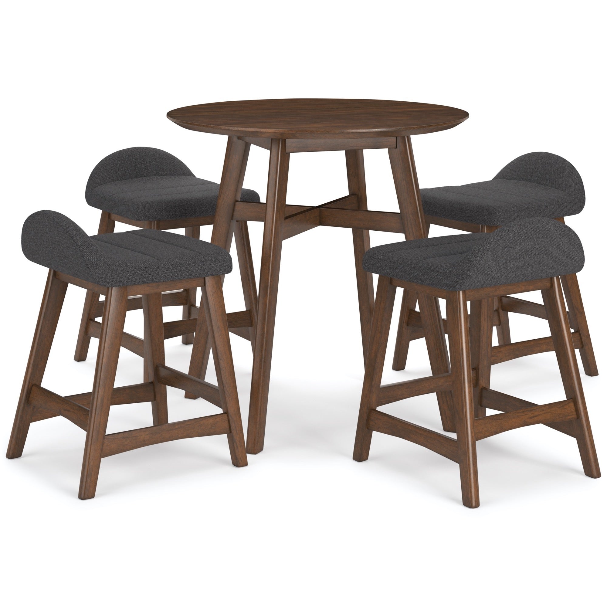 Lyncott 5 Piece Charcoal Counter Height Dining Set