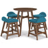 Lyncott 5 Piece Blue Counter Height Dining Set