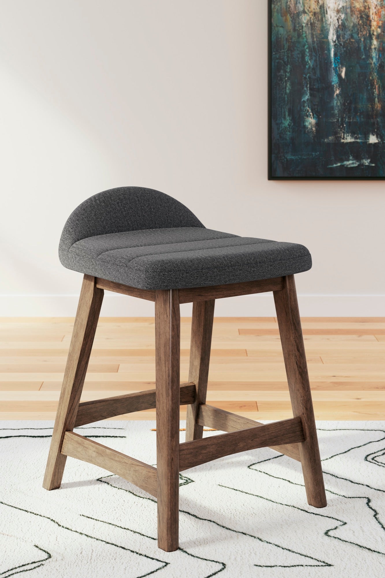 Lyncott Charcoal Counter Height Bar Stool (Set of 2) - Adams Furniture