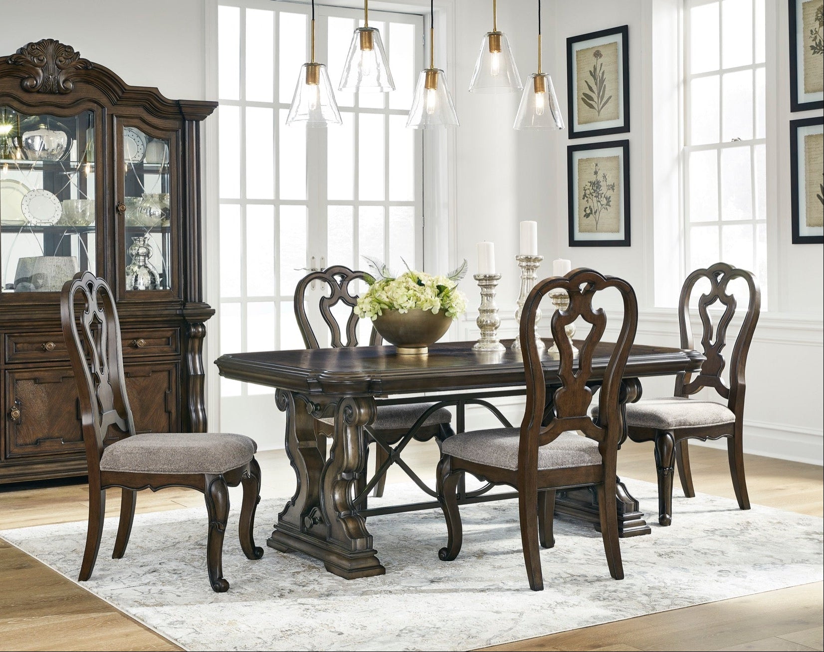 Gabriella 5 Piece Formal Dining Set - Adams Furniture