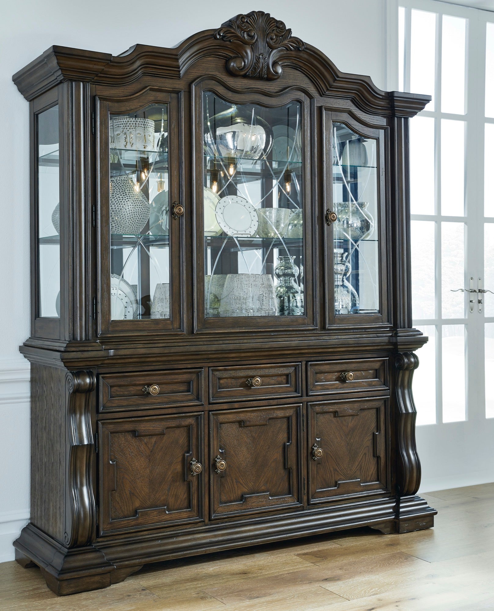 Gabriella 2 Piece China Cabinet - Adams Furniture