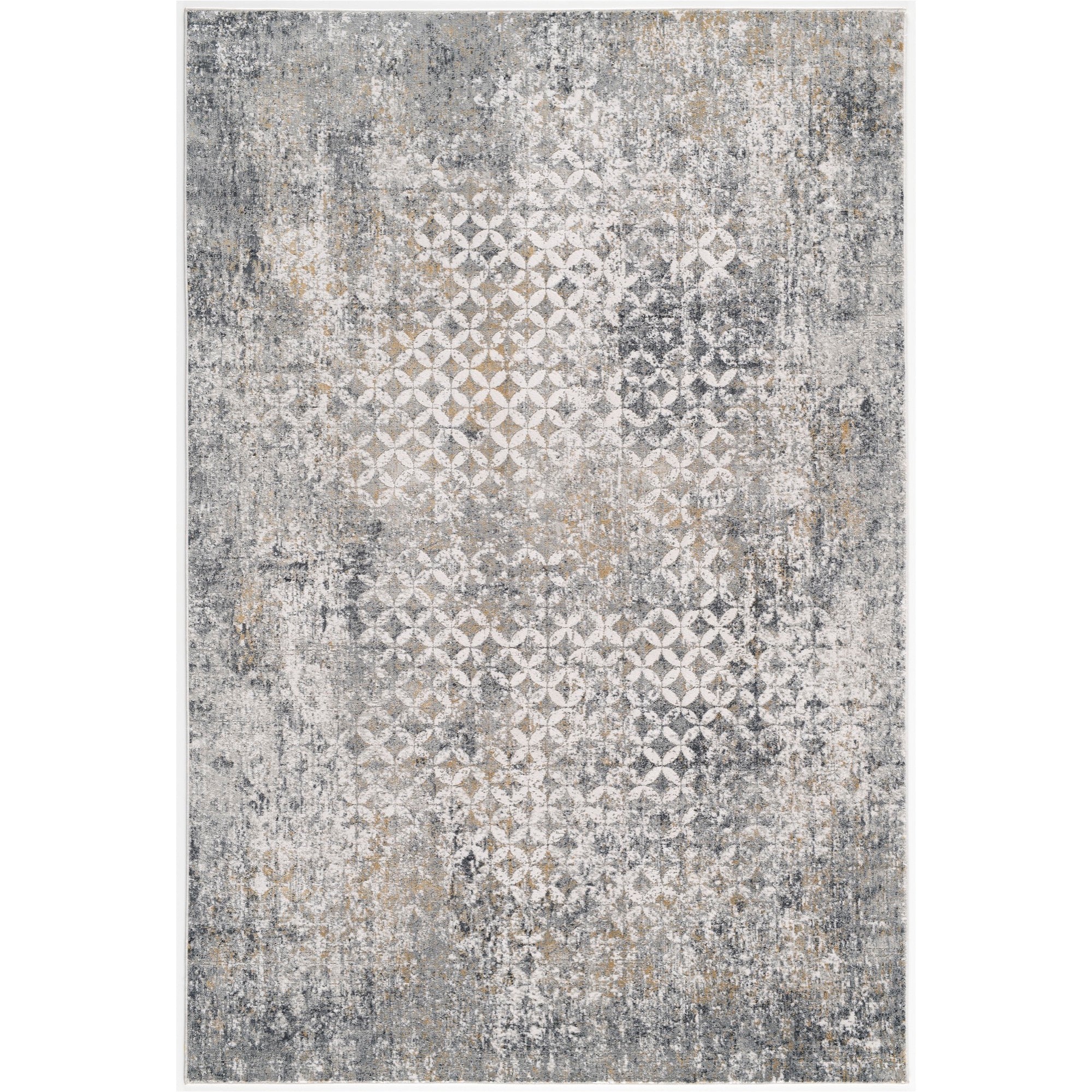 Christian Grey and Cream 5x8 Area Rug - Adams Furniture