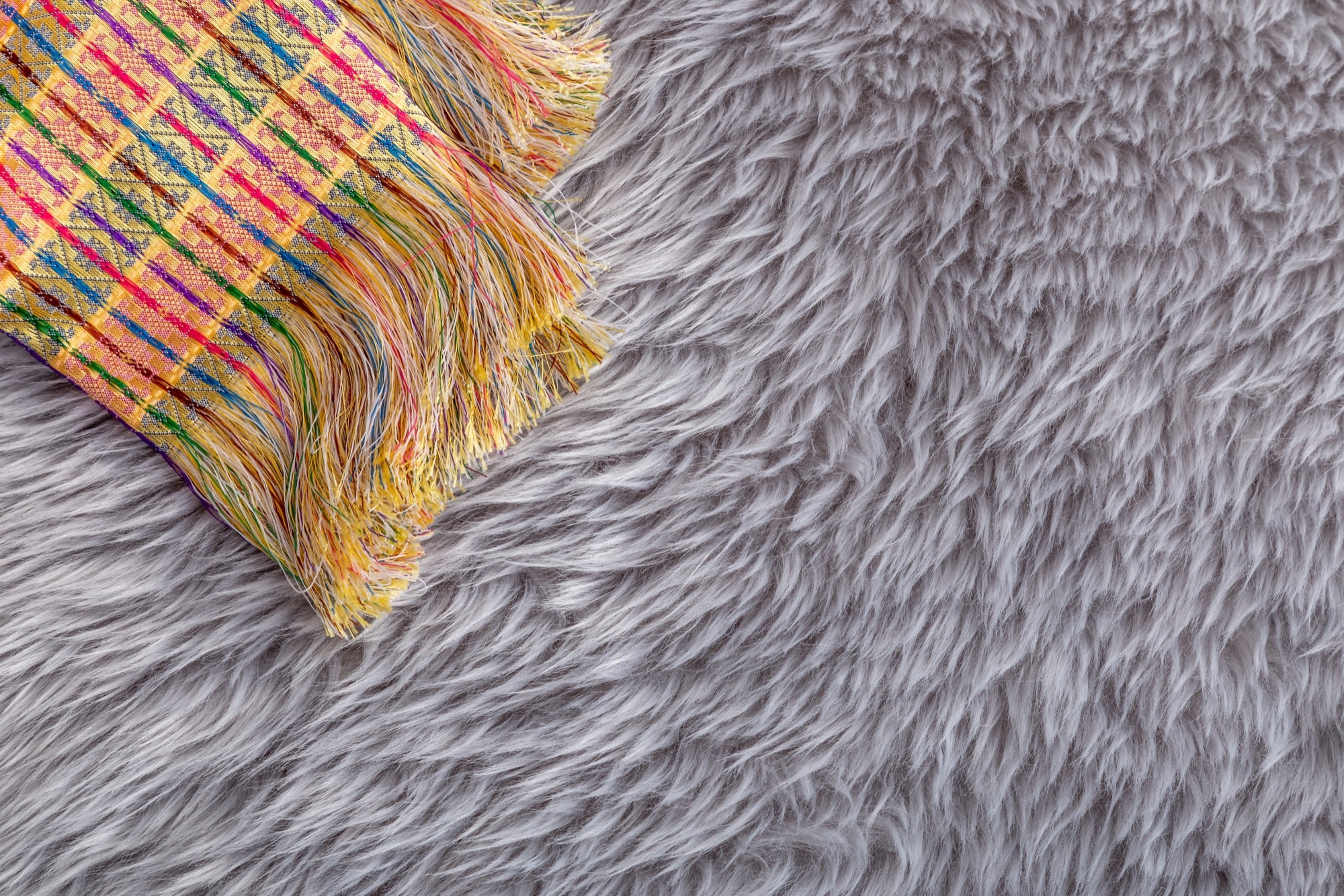 Flokati Shag Grey 5x7 Area Rug - Adams Furniture