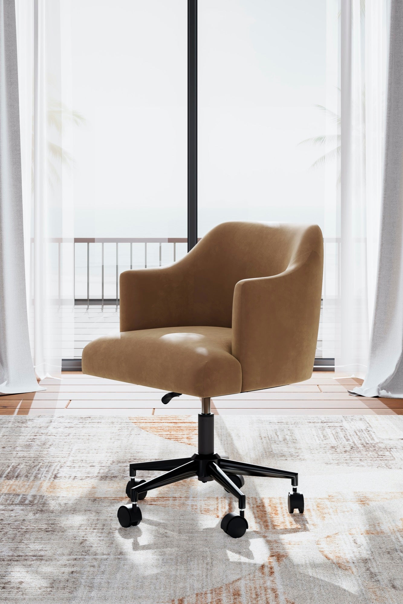 Contemporary Warm Brown Home Office Desk Chair - Adams Furniture