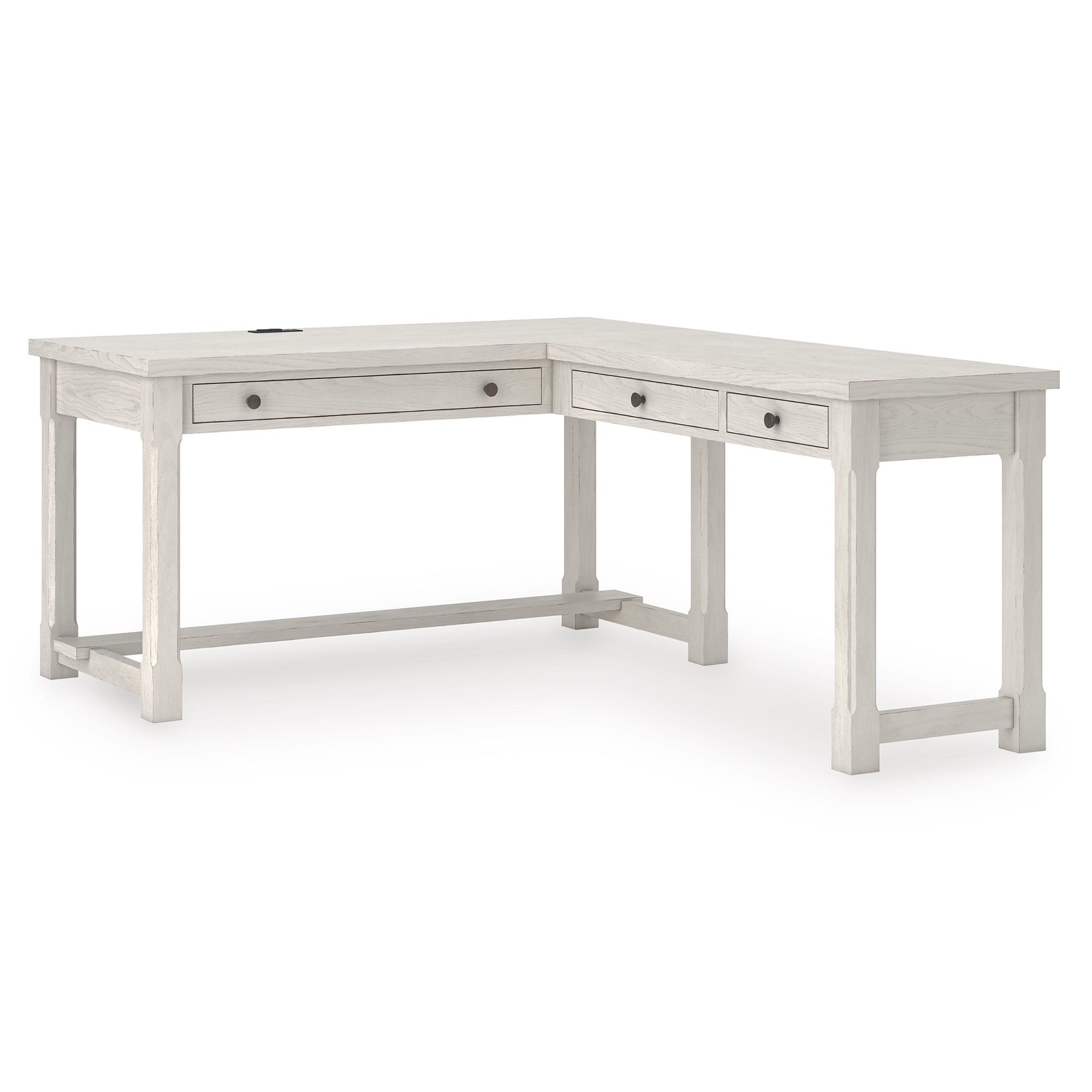 Antique White L-Shaped Home Office Desk - Adams Furniture