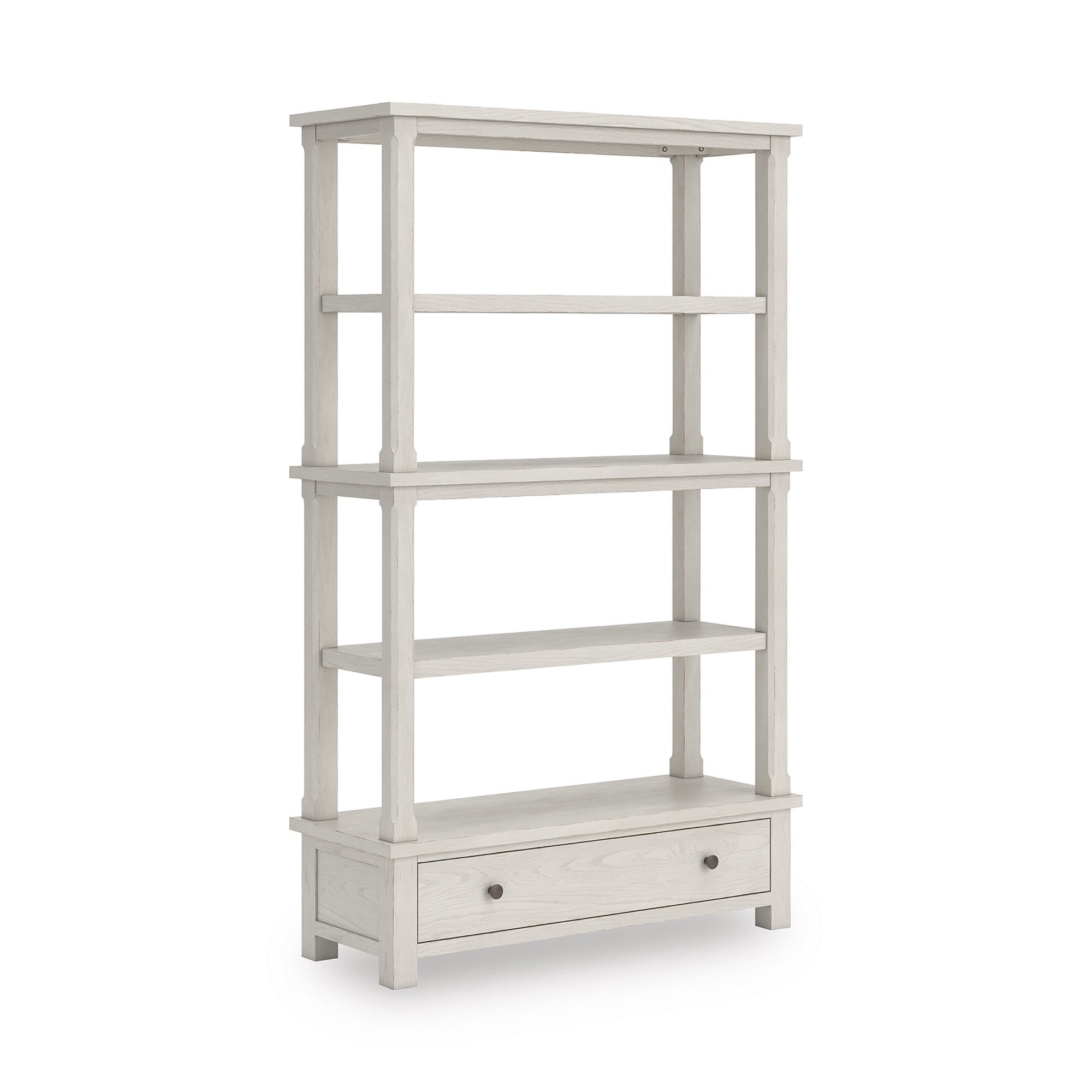 Antique White Bookcase - Adams Furniture