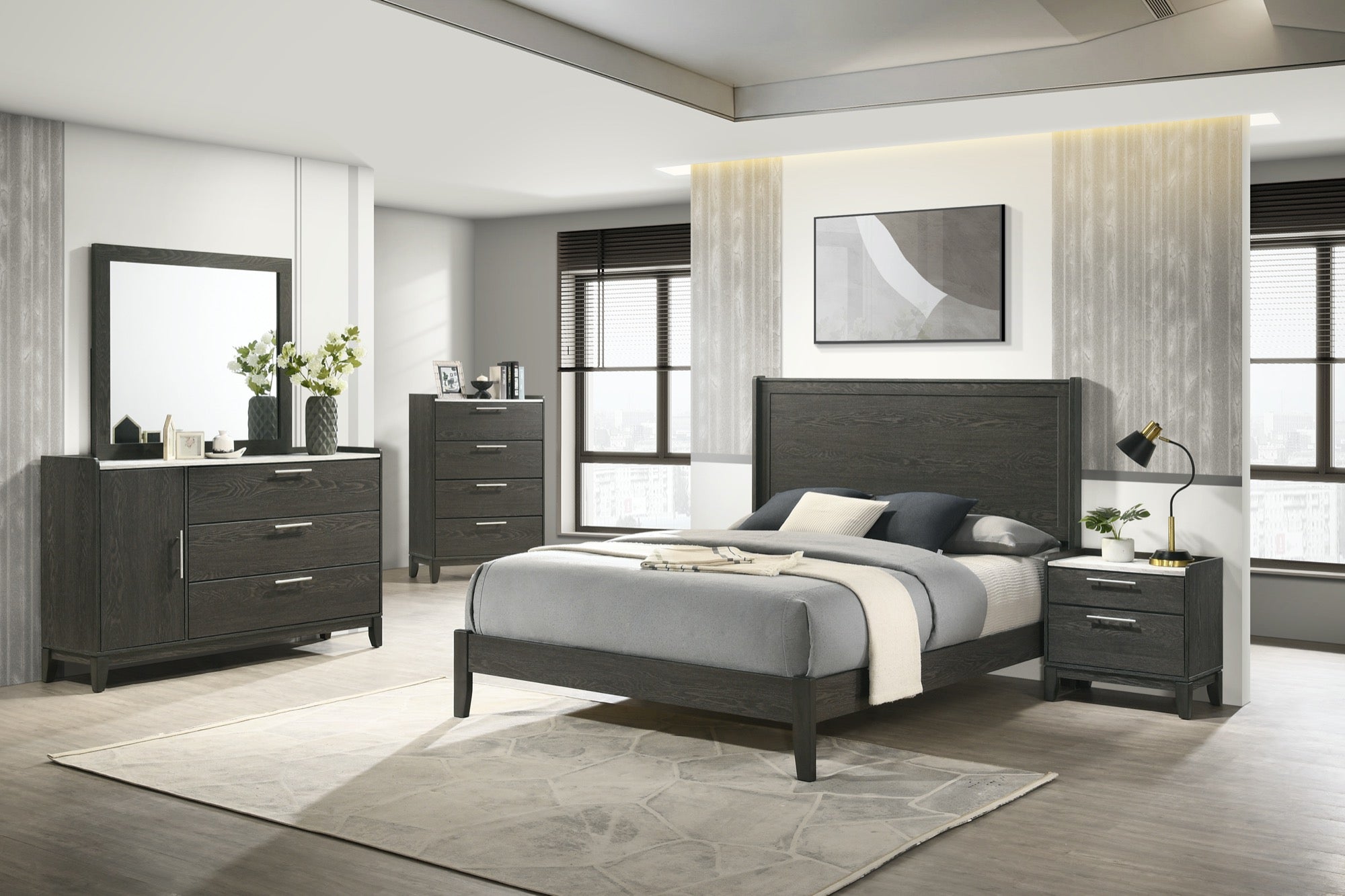 Gabriel Queen 5 Piece Bedroom Set - Adams Furniture