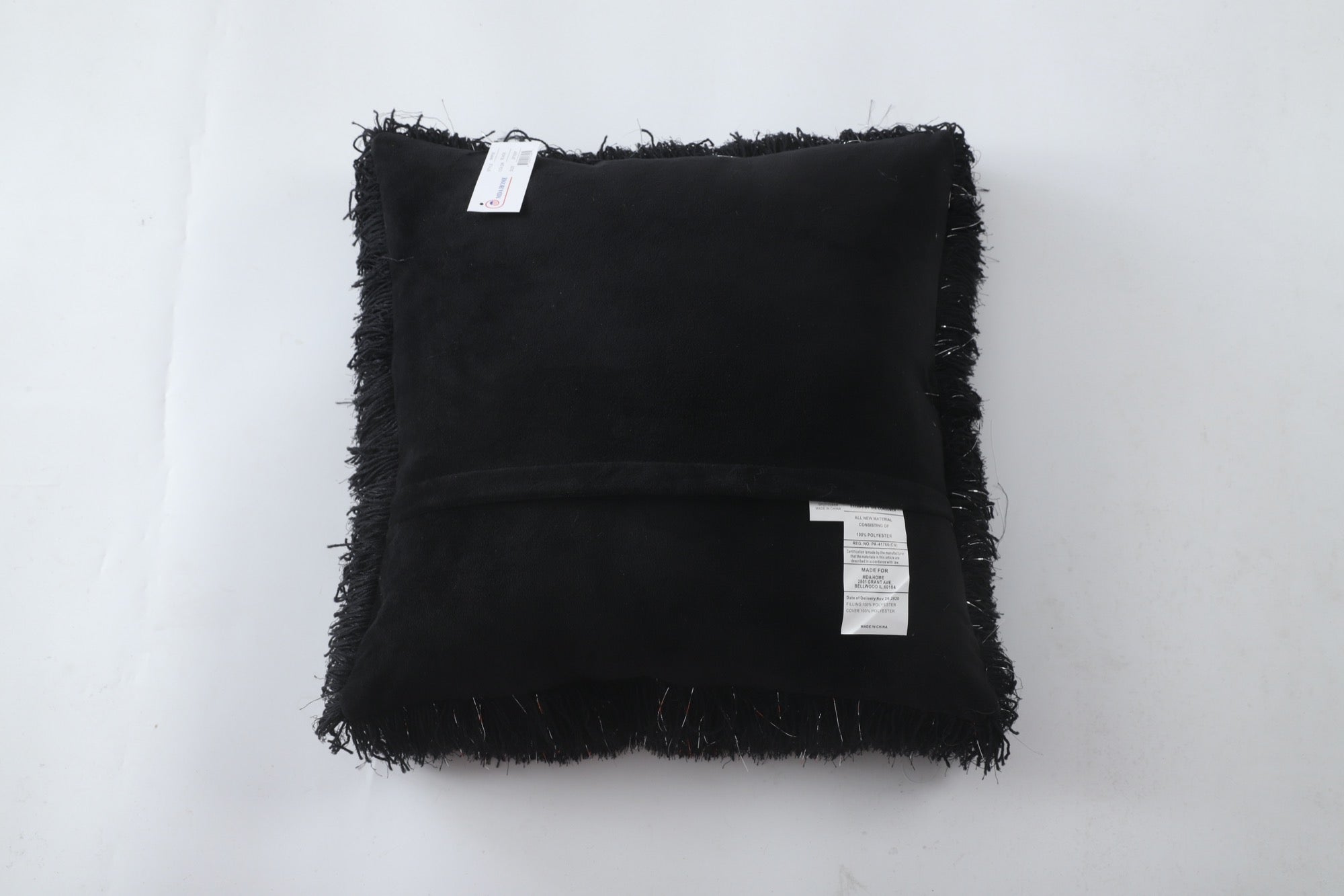 Manhattan Shag Black Pillow - Adams Furniture
