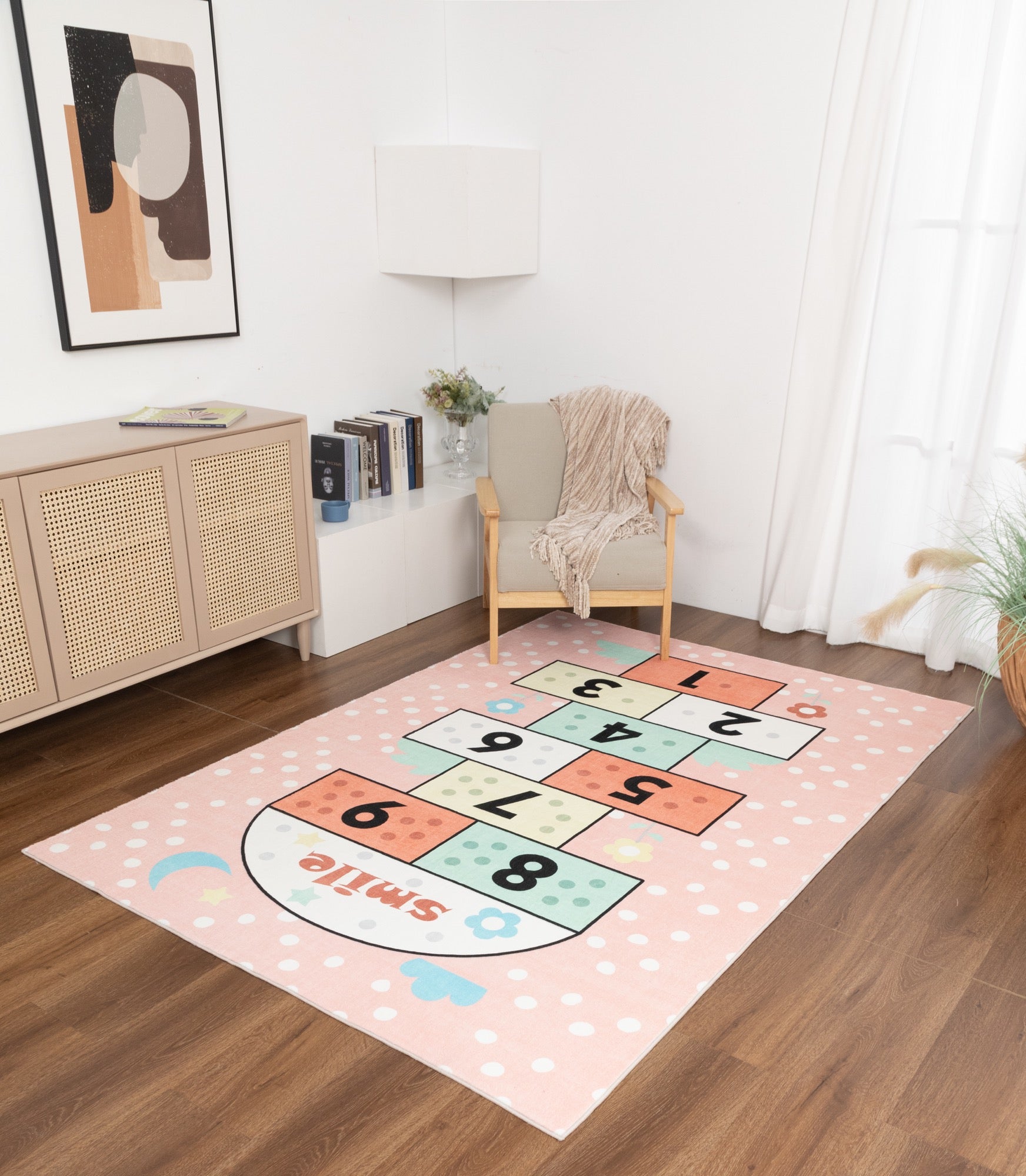 Kid Hopscotch 5x7 Area Rug - Adams Furniture
