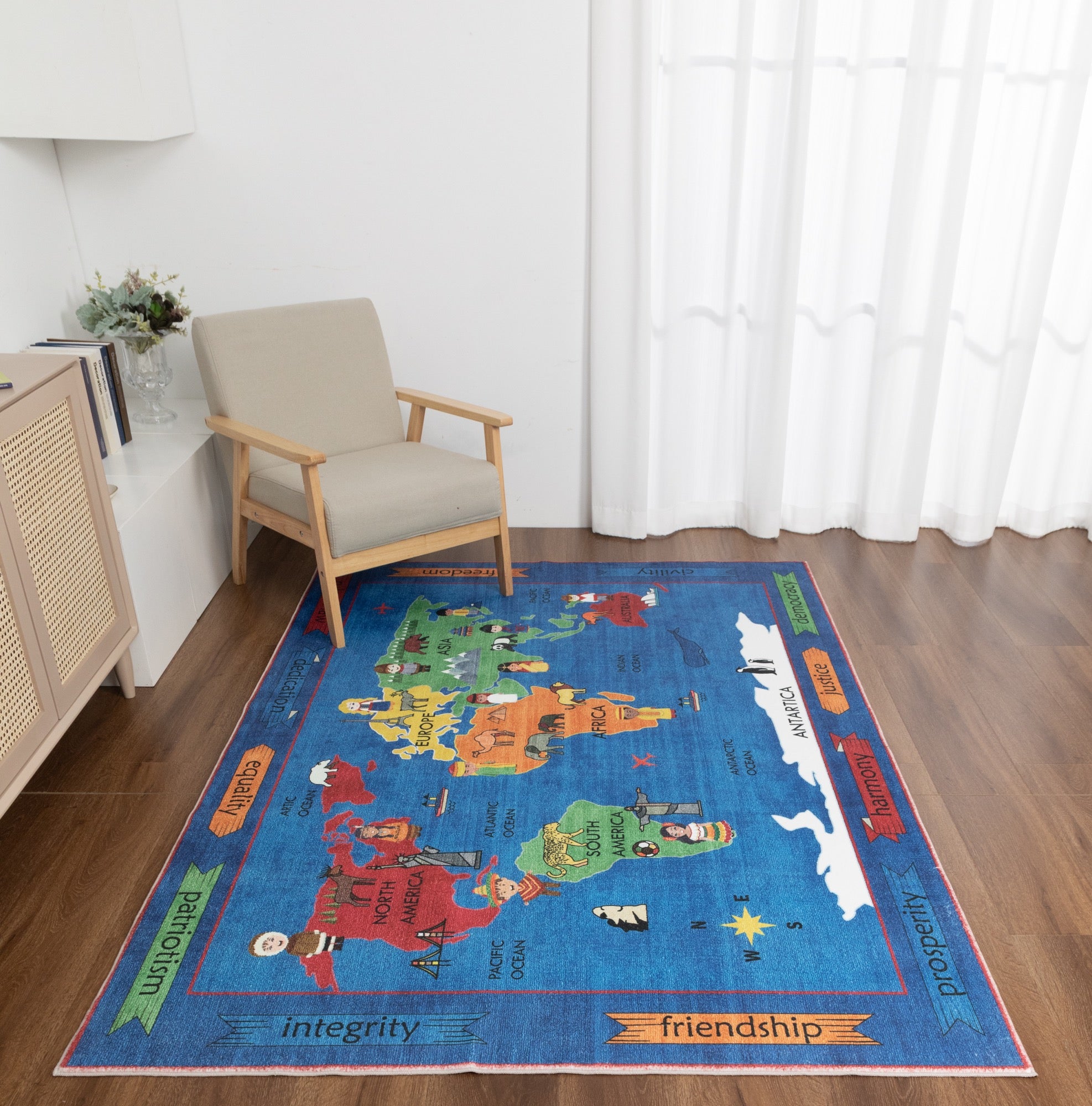 Kids Map 5x7 Area Rug - Adams Furniture