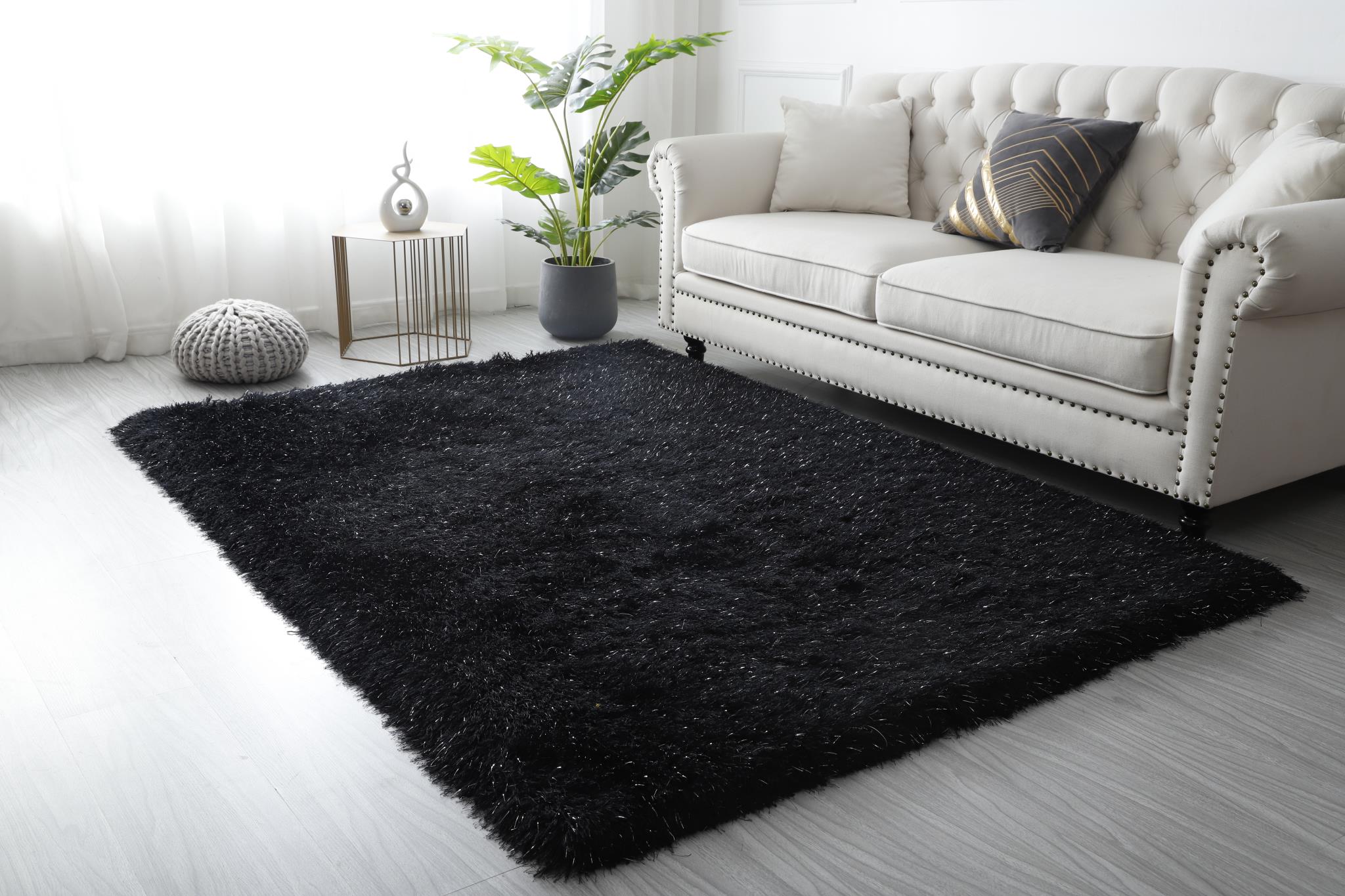 Manhattan Black 8X10 Area Rug - Adams Furniture