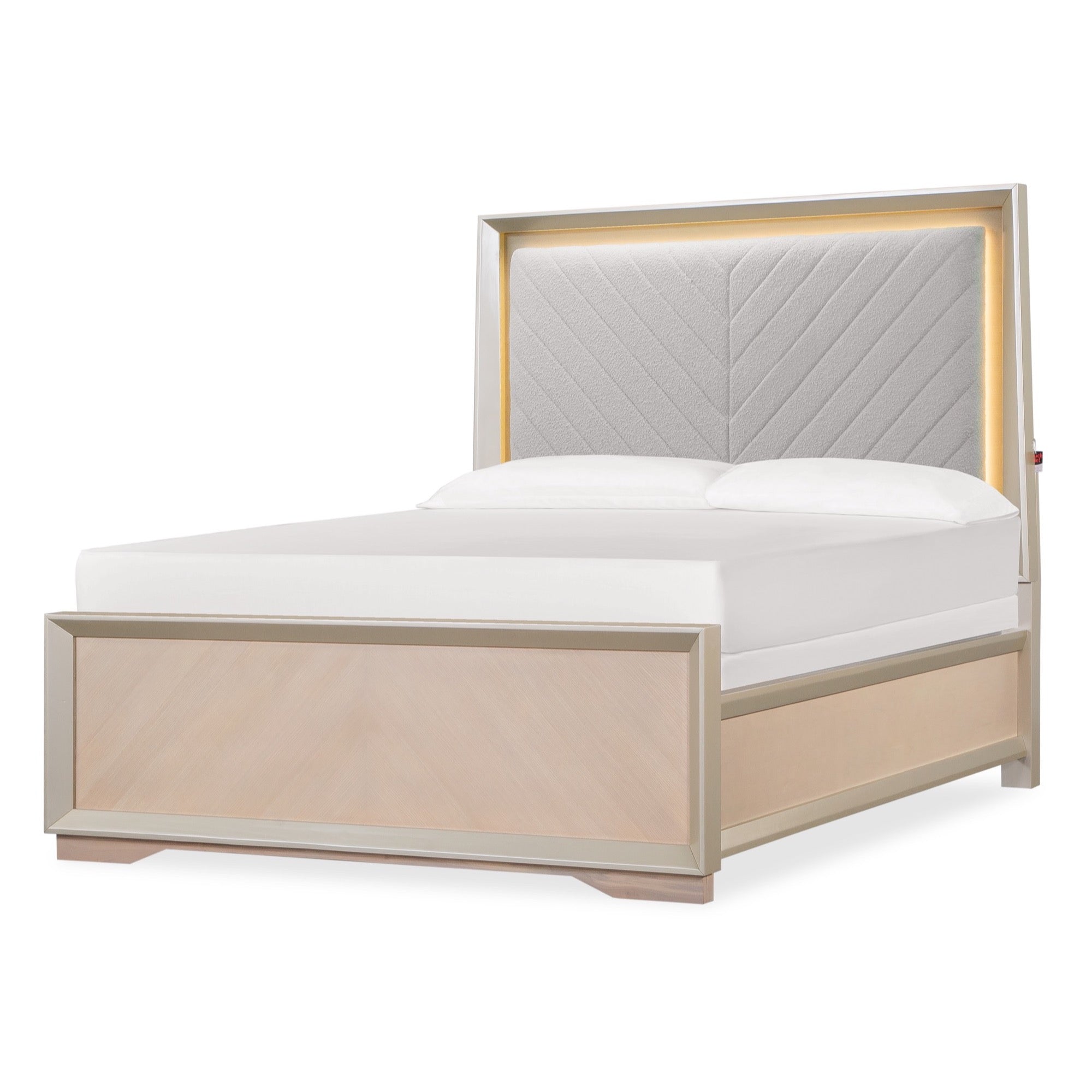 Camila King Bed with LED Headboard - Adams Furniture