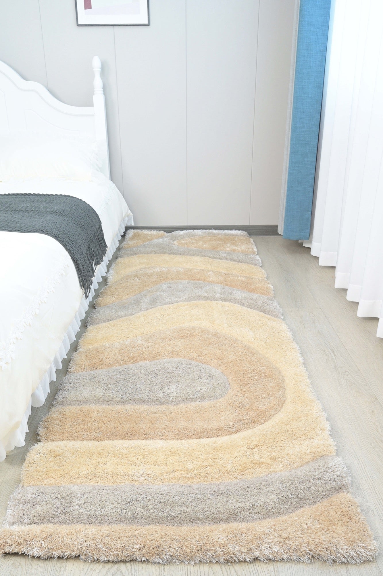 Mateos Shag Beige Runner - Adams Furniture