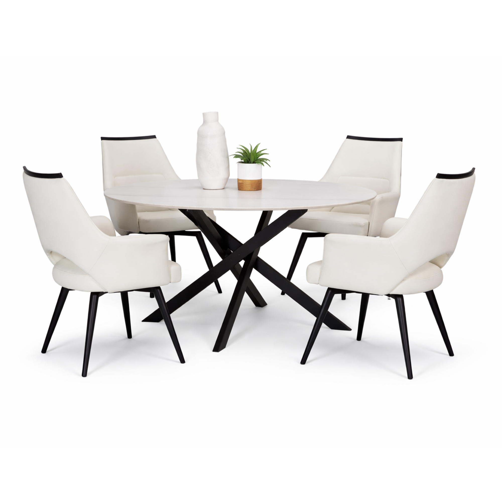 Cora 5 Piece Sintered Stone Dining Set