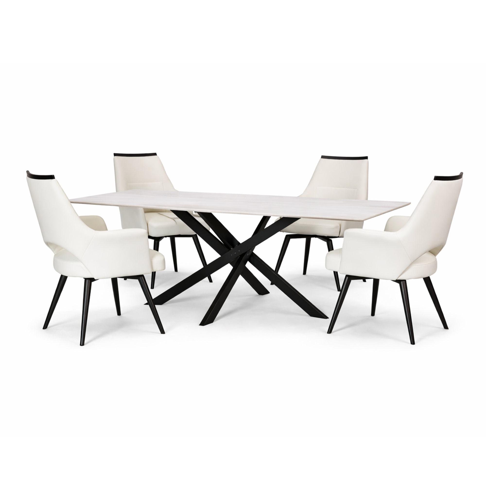 Cora 5 Piece Rectangular Sintered Stone Dining Set - Adams Furniture