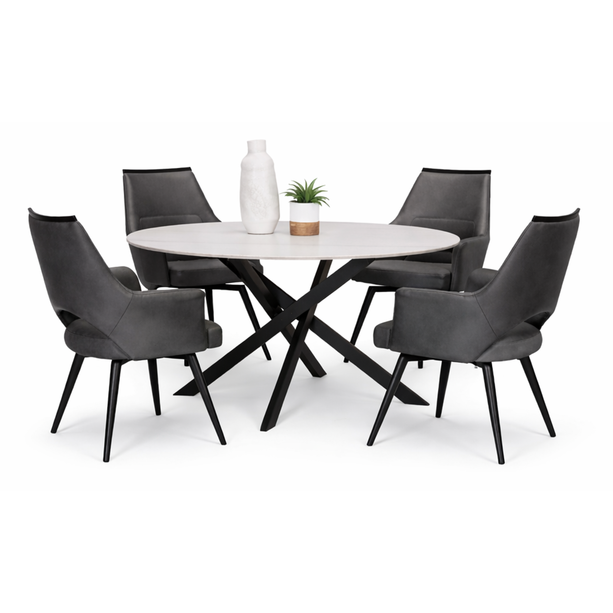 Cora 5 Piece Sintered Stone Dining Set