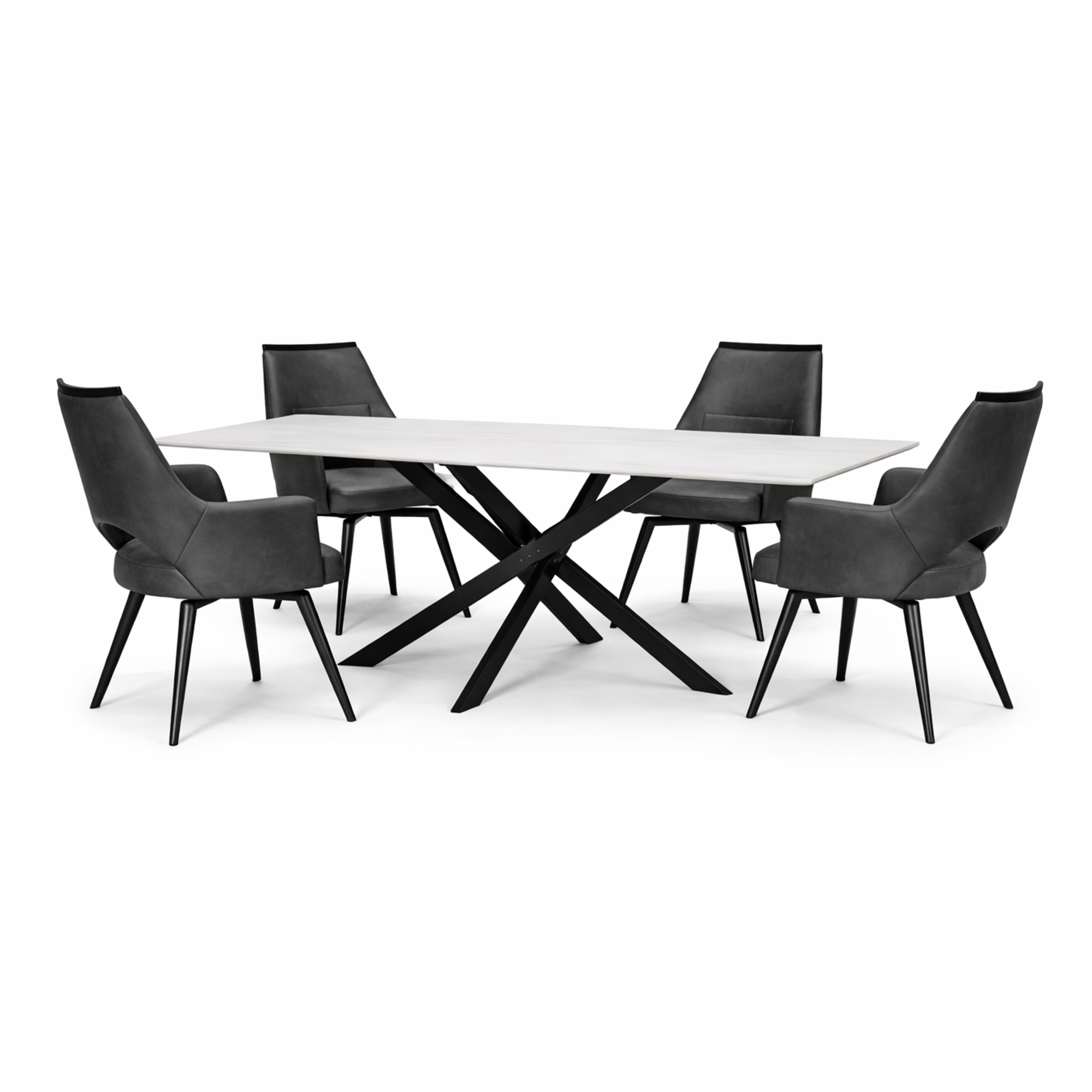 Cora 5 Piece Rectangular Sintered Stone Dining Set - Adams Furniture