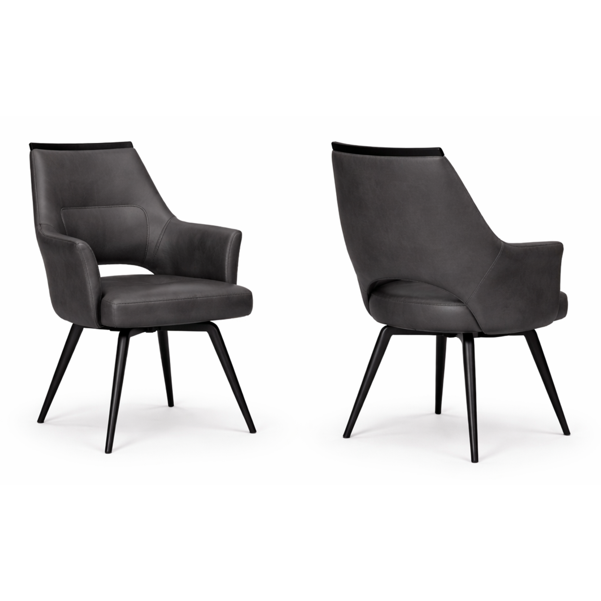 Cora Charcoal Swivel Dining Chair - Adams Furniture