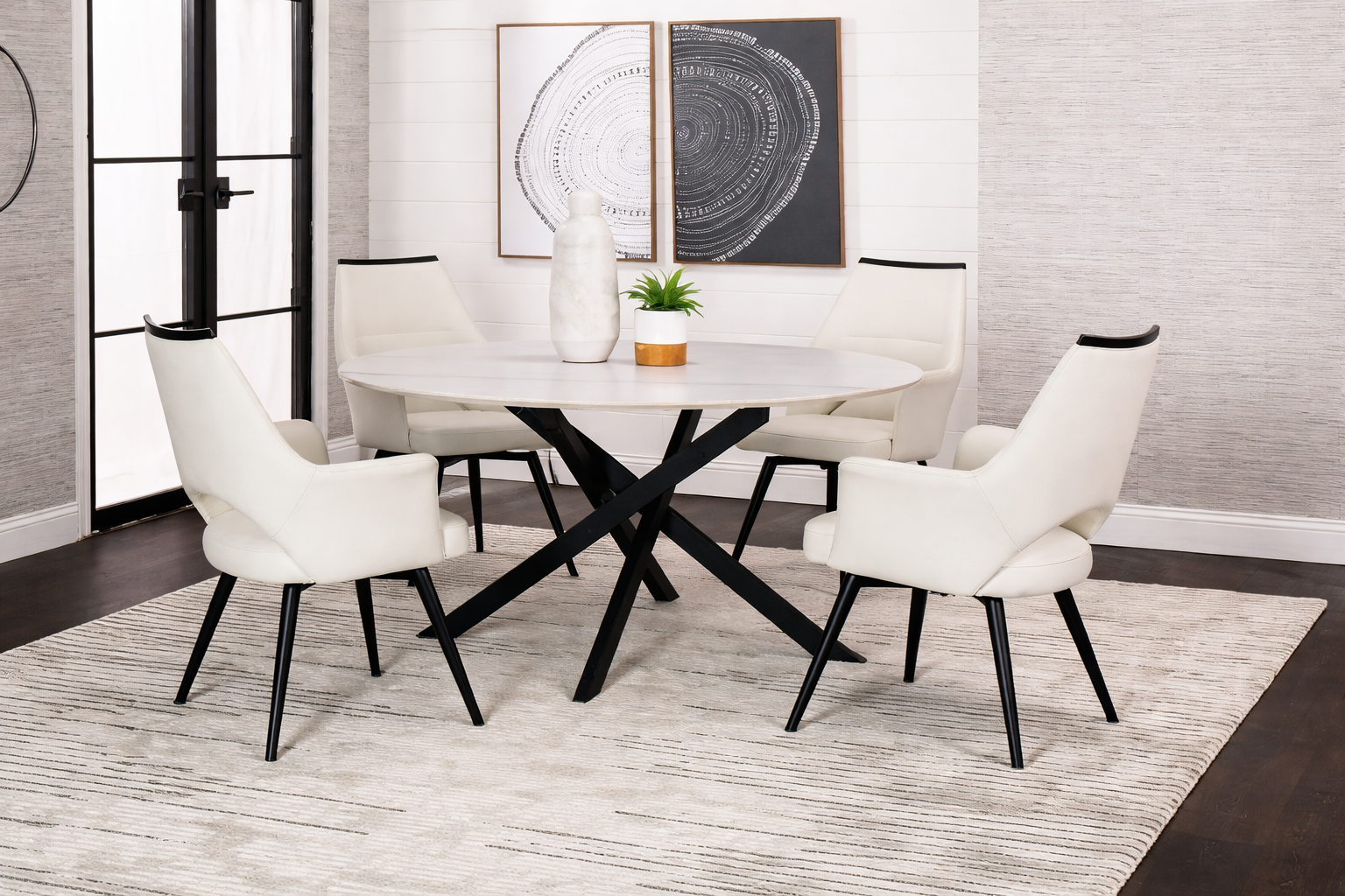 Cora 5 Piece Sintered Stone Dining Set