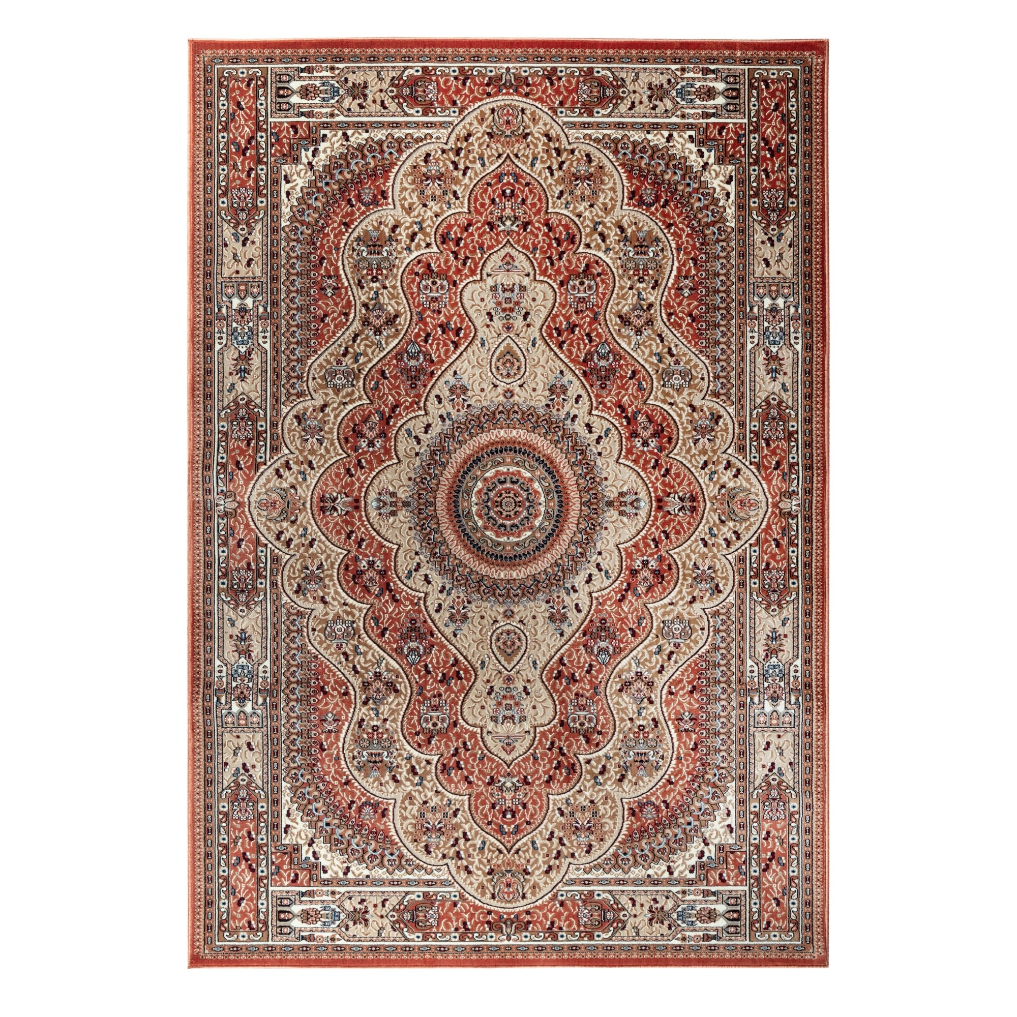 Prime Multi Color Orange 8x11 Area Rug - Adams Furniture