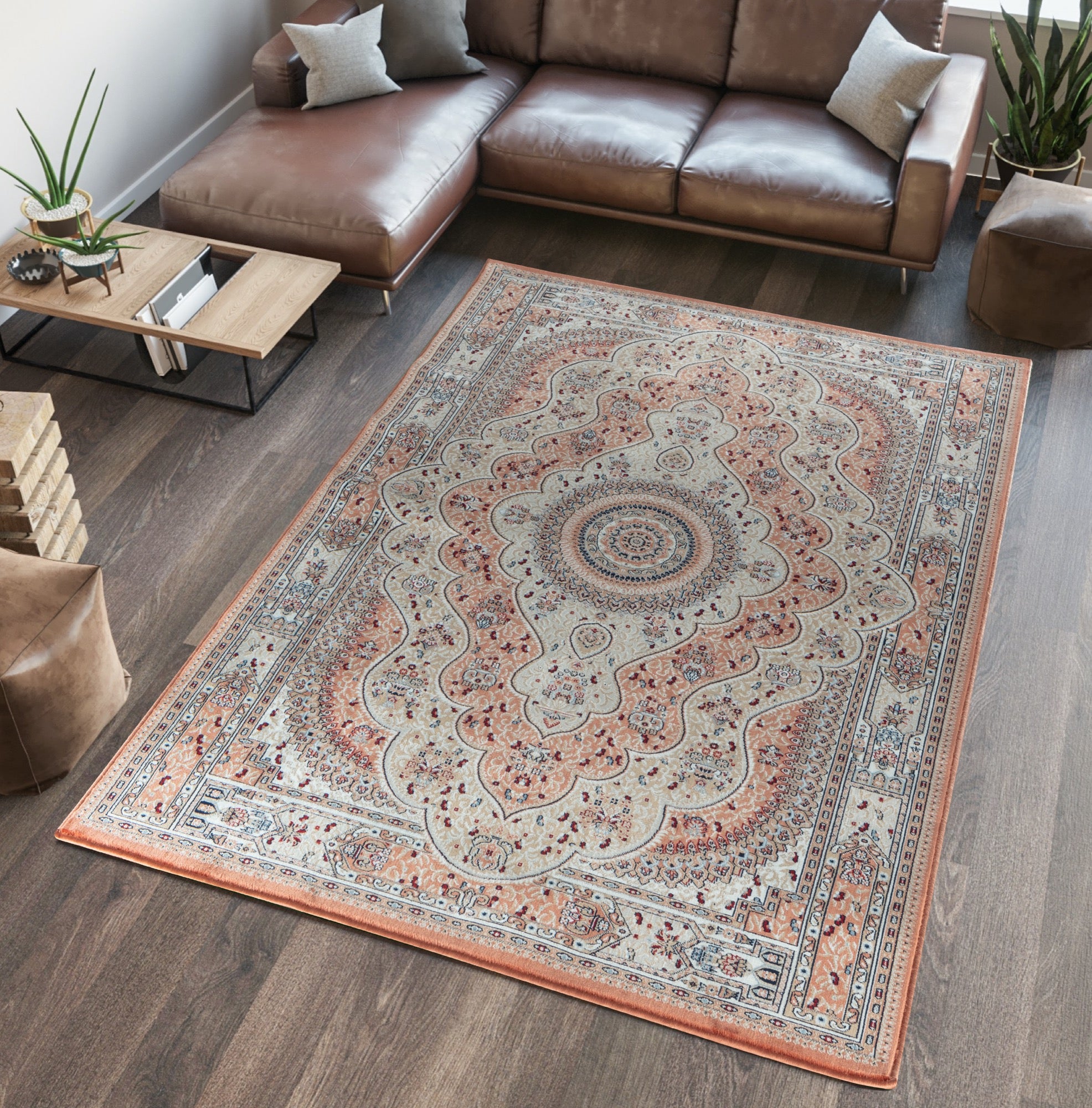 Prime Multi Color Orange 8x11 Area Rug - Adams Furniture