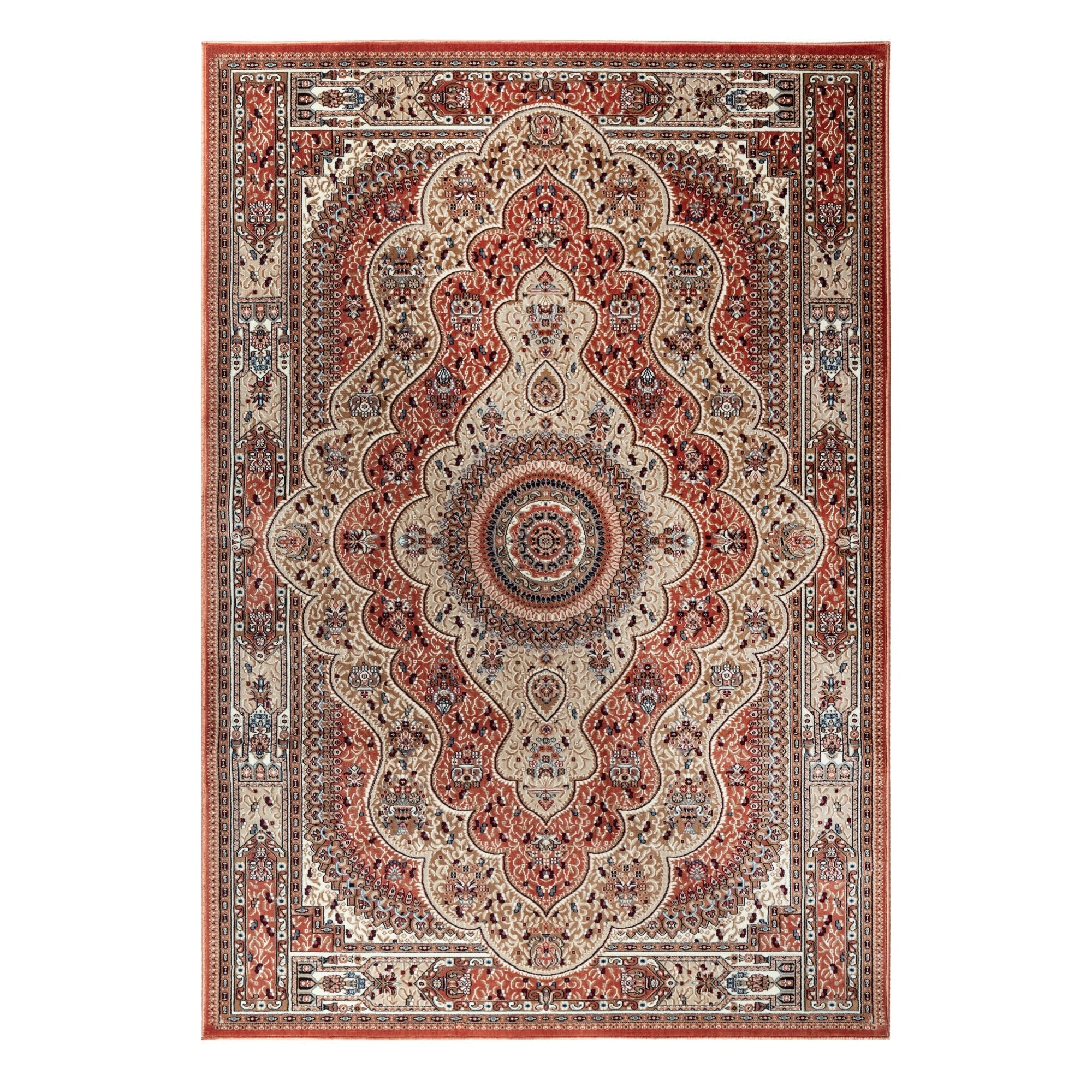 Prime Multi Color Orange 5x8 Area Rug - Adams Furniture