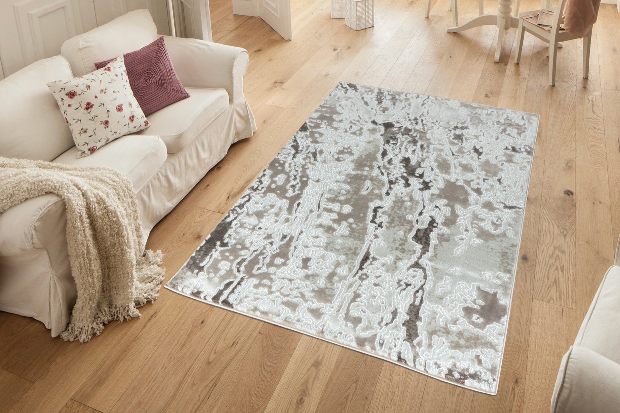 Petra Brown and Beige 5x8 Area Rug