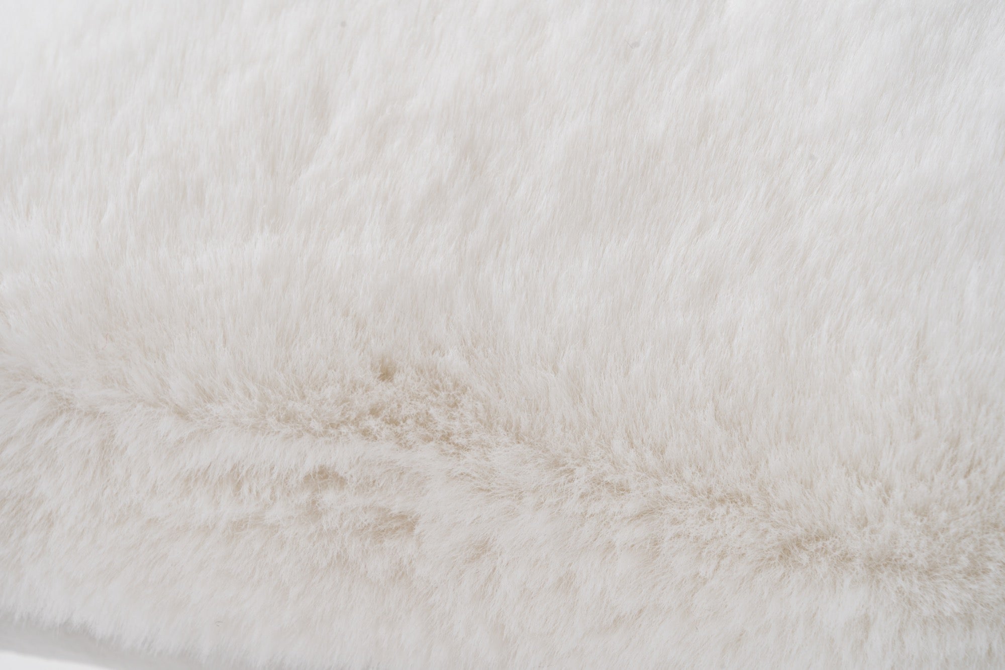 Faux Rabbit Fur White Pillow - Adams Furniture