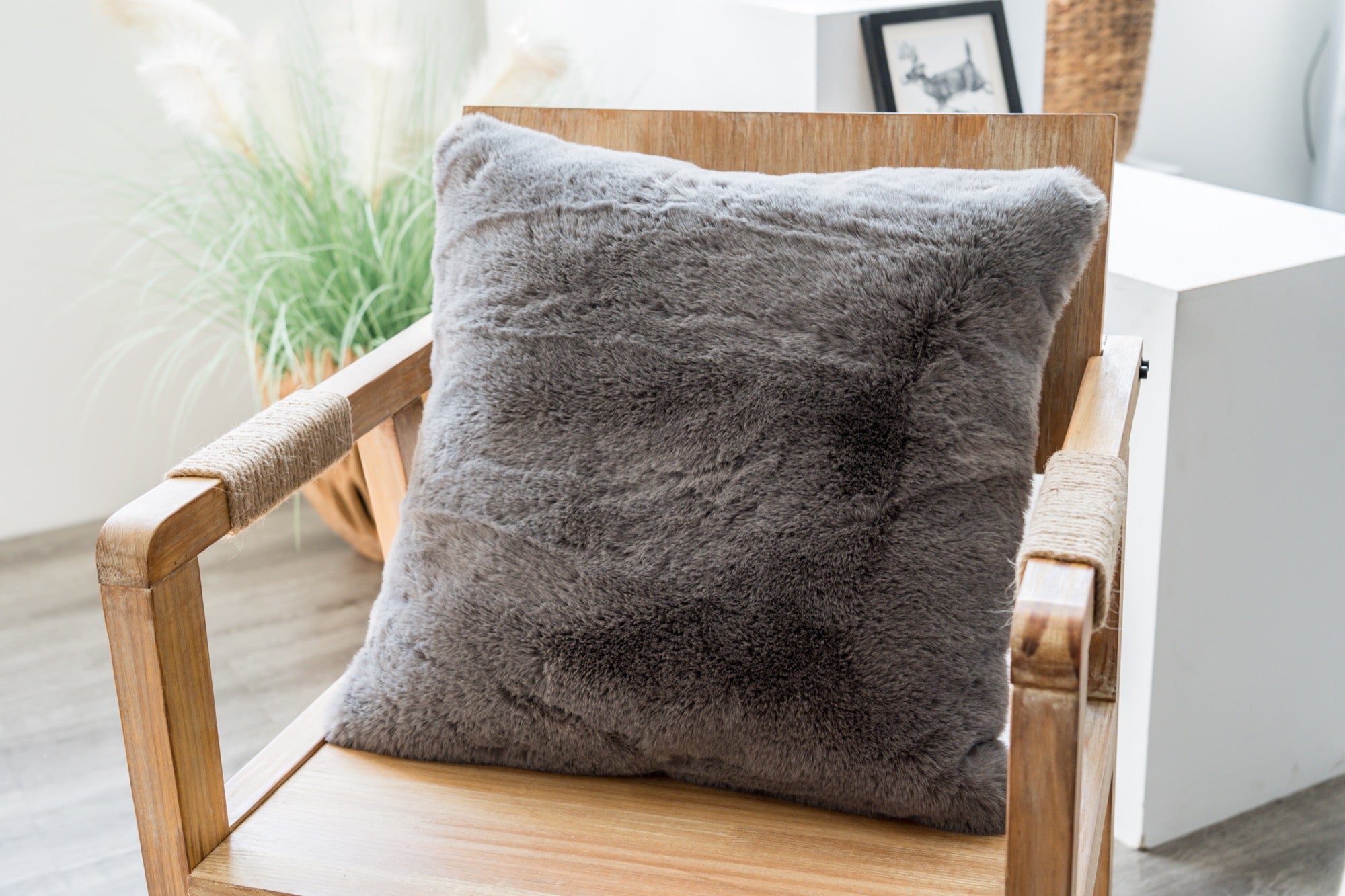 Oversized Floor Or Throw Pillow Square Luxury Plush- Shag Faux Fur