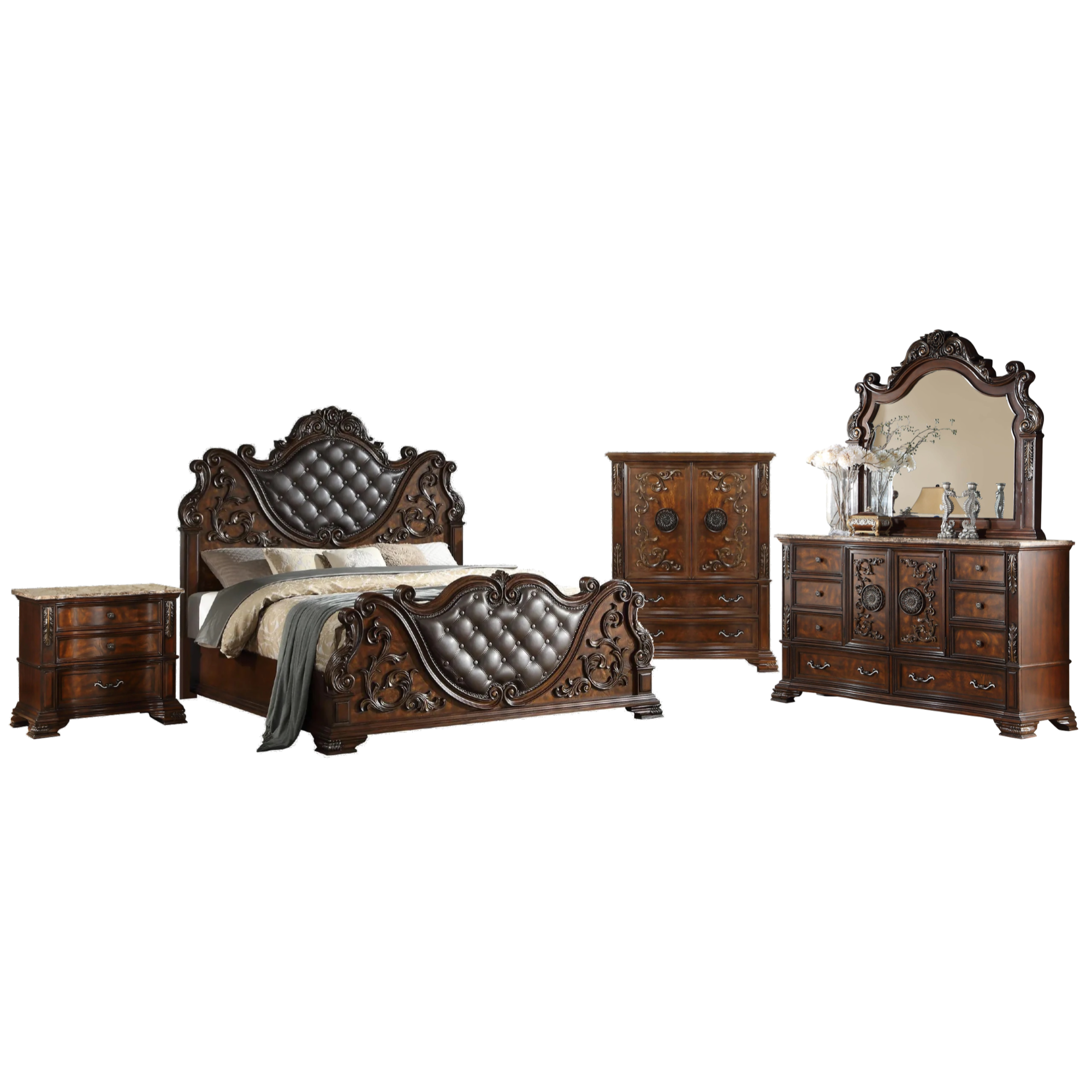 Santa Monica Queen 5 Piece Bedroom Set - Adams Furniture
